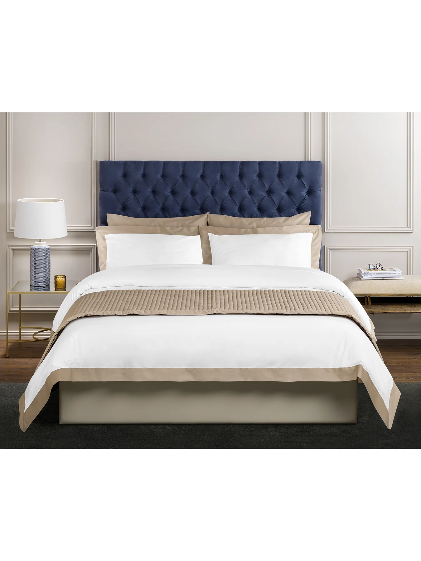 Tyne Duvet Cover White/Camel - Image 2