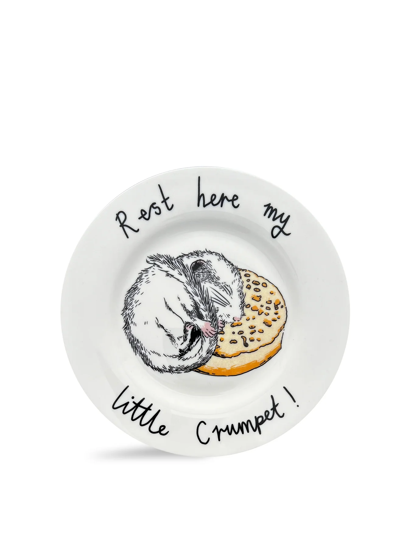 Rest Here My Little Crumpet Side Plate White