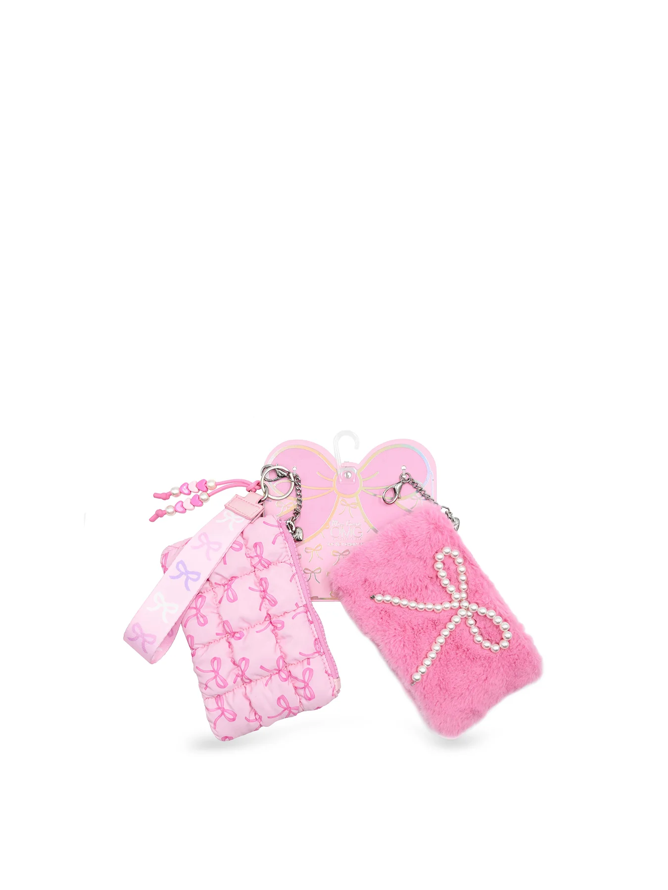 Kids' Bow Double Coin Wristlet Keyring Multi
