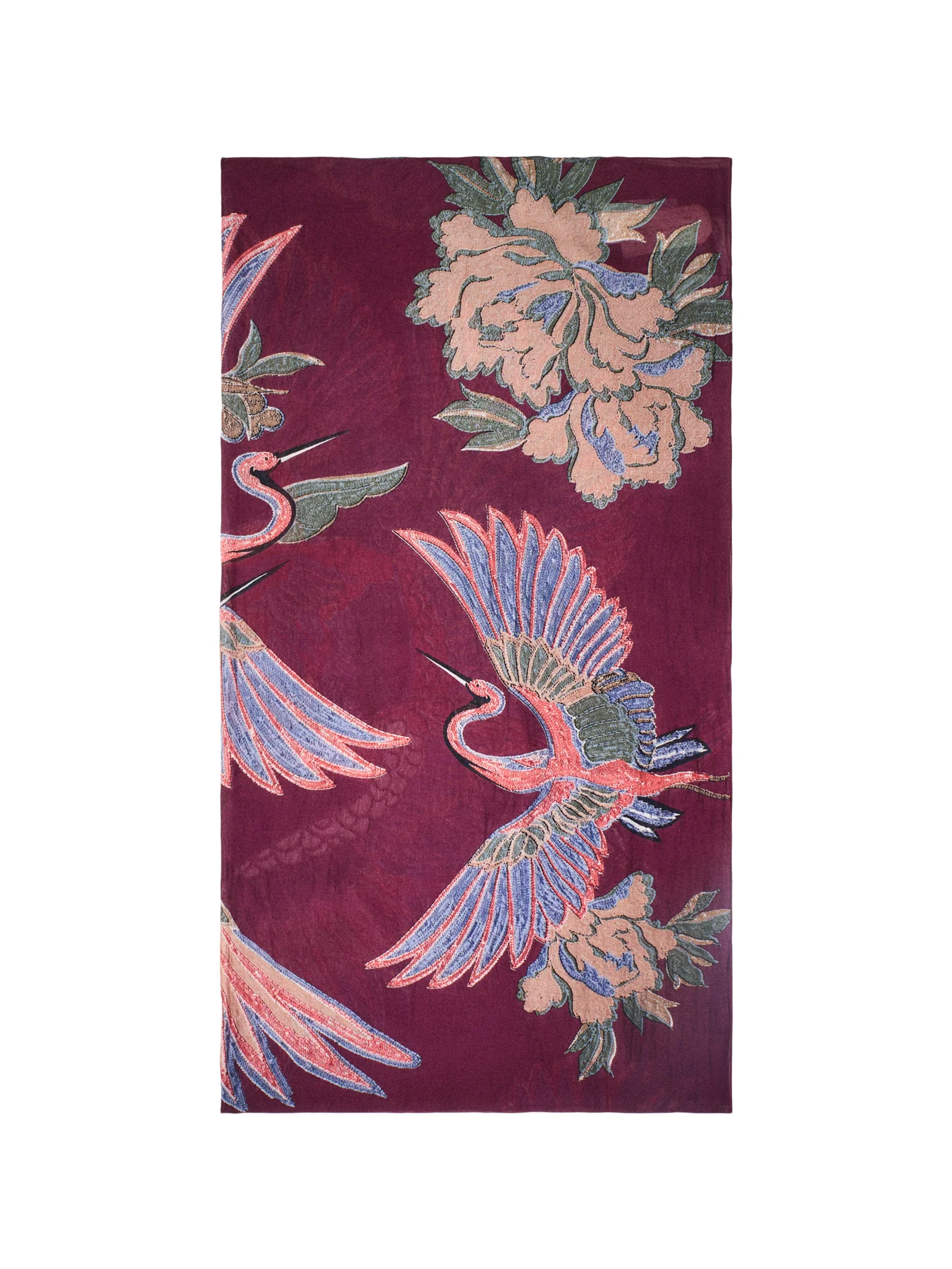Crane Plum Scarf