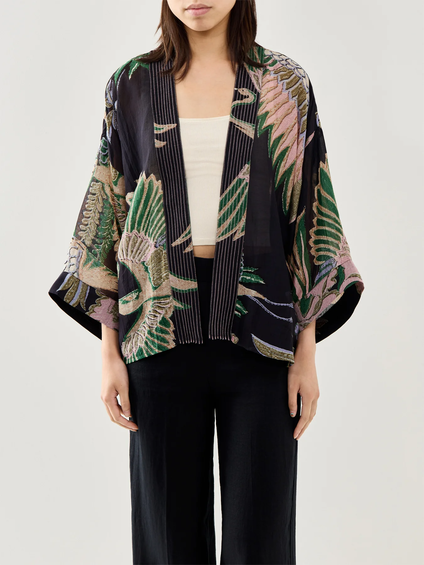 Crane Short Kimono Emerald - Image 4