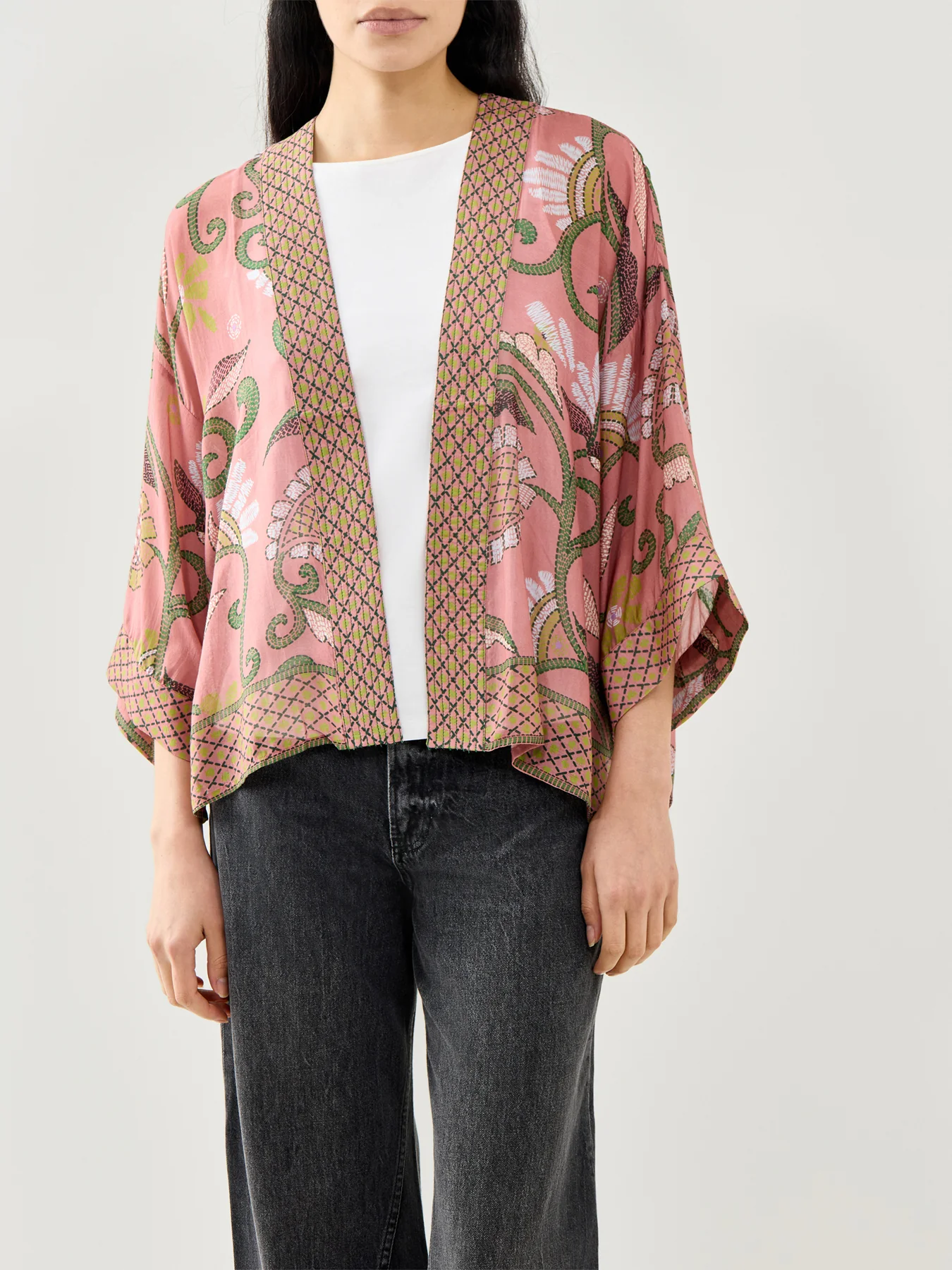 Giant Kantha Dusk Short Kimono Navy - Image 4