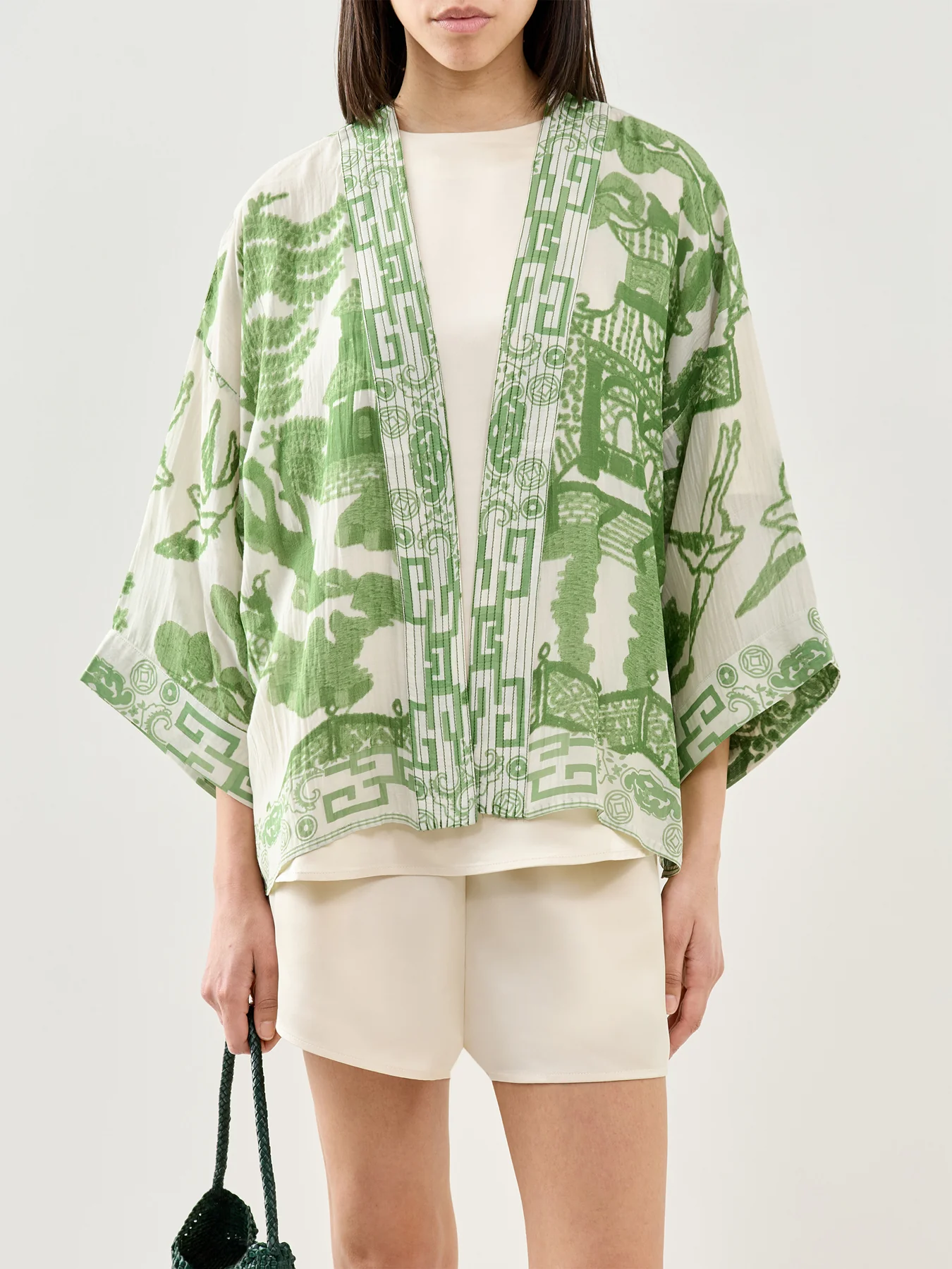 Giant Willow Print Kimono Green - Image 4