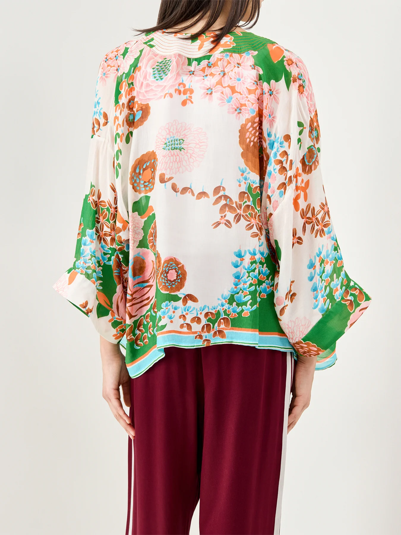 Kitsch Bouquet Print Kimono Green - Image 5