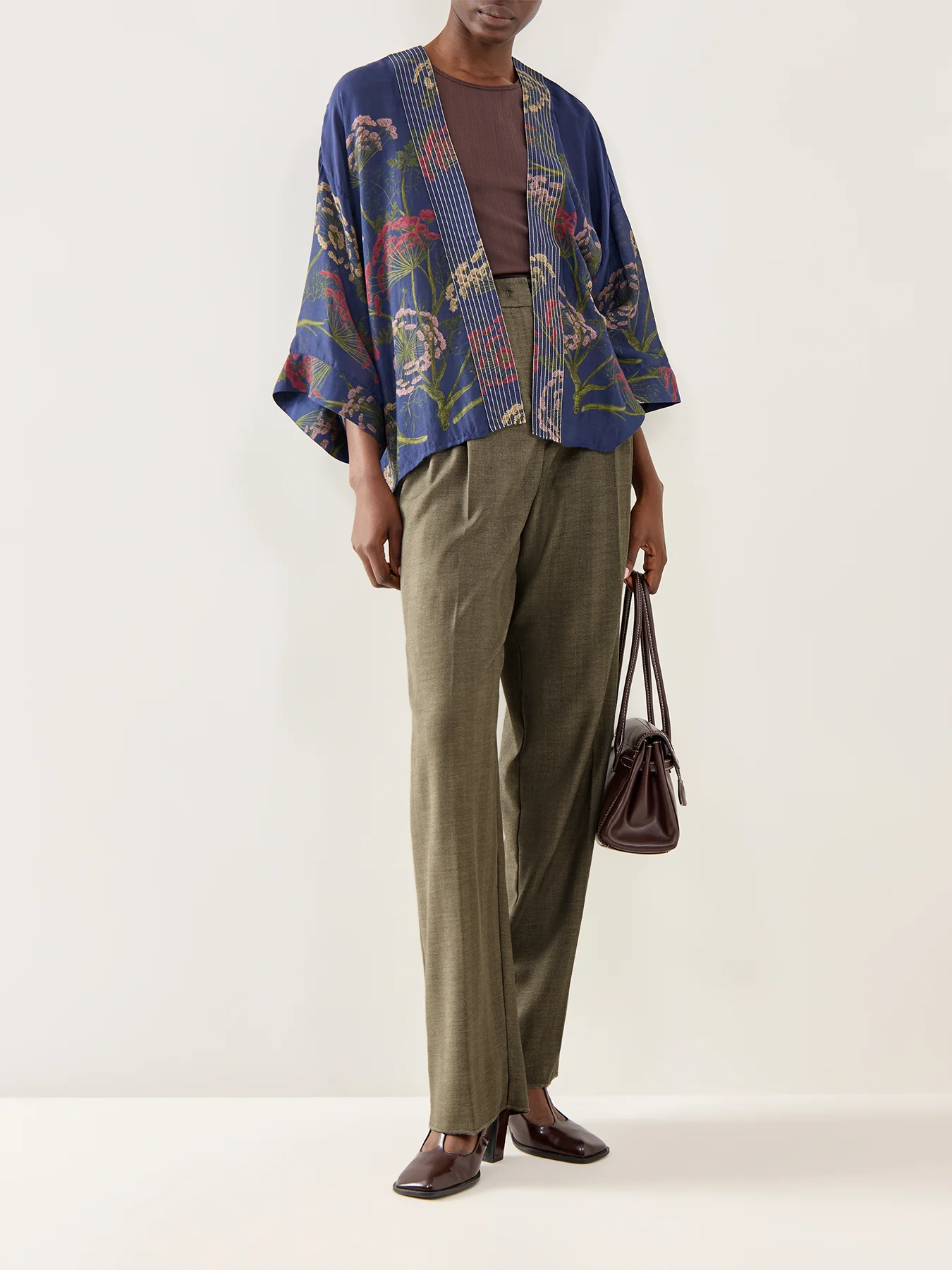 Parsley Seed Short Kimono Blue Print - Image 2