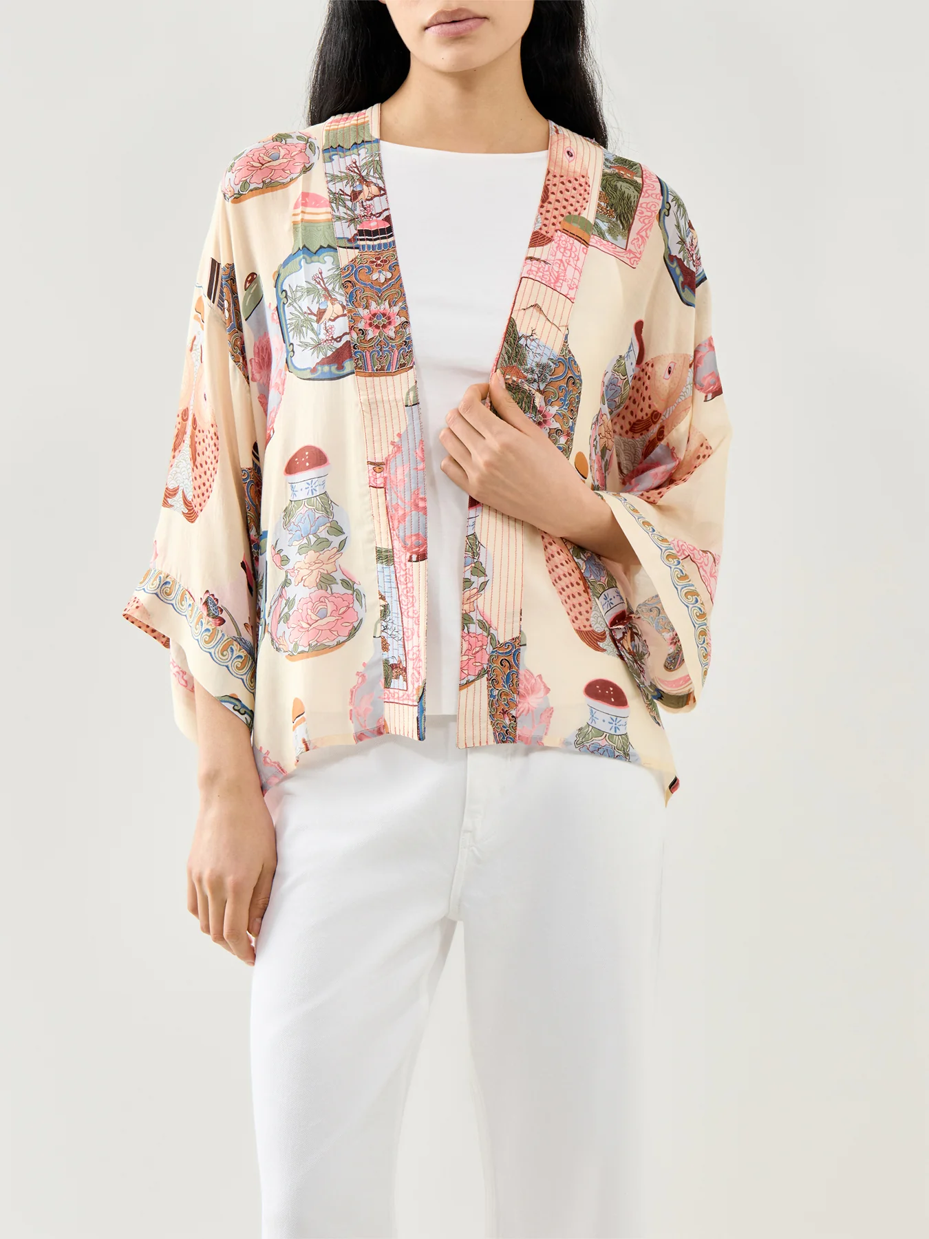 Perfume Bottles Blush Short Kimono Pink - Image 4