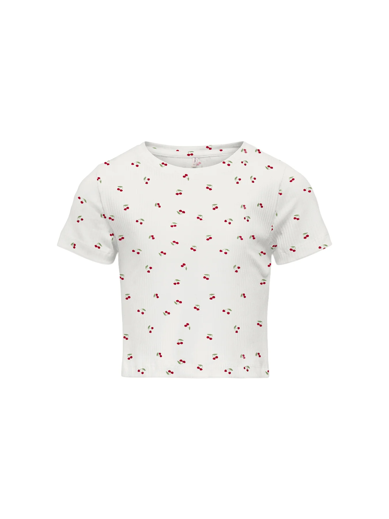 Kids’ Bella Life Cherry Printed Short Sleeve Top White