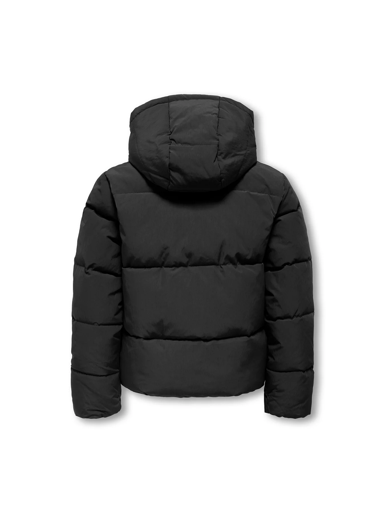 Girlsā Short Puffer Jacket Black - Image 3