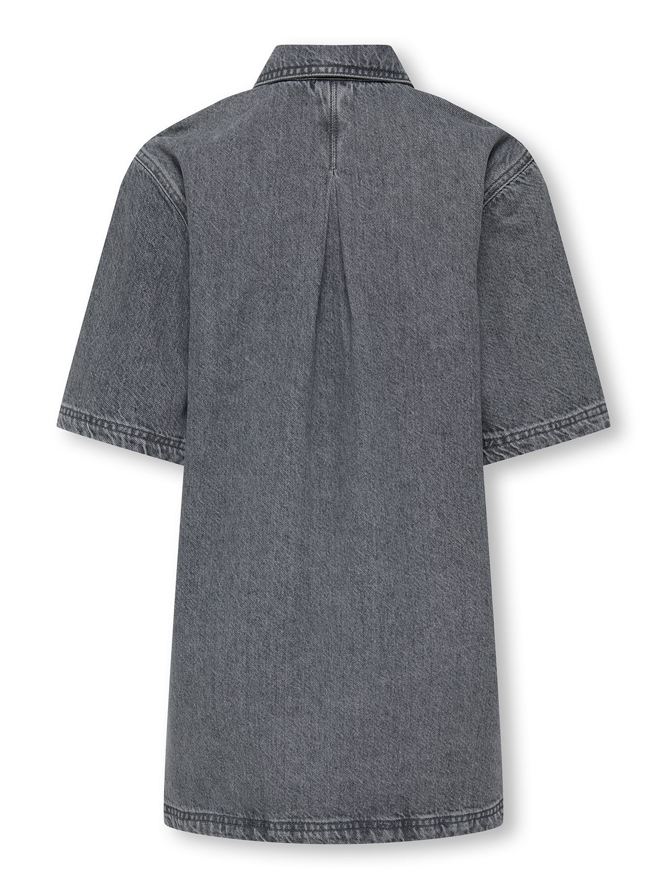Girls’ Denim Short Sleeve Dress Grey - Image 3