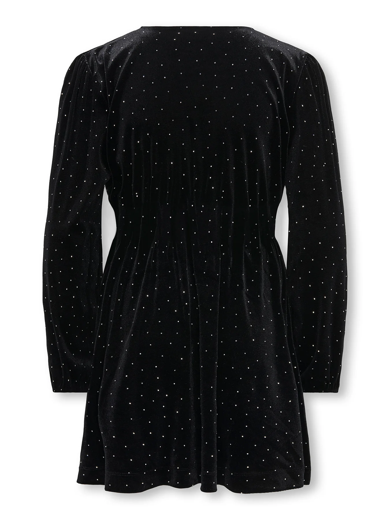 Girlsā Velvet Long Sleeve Dress Black - Image 3