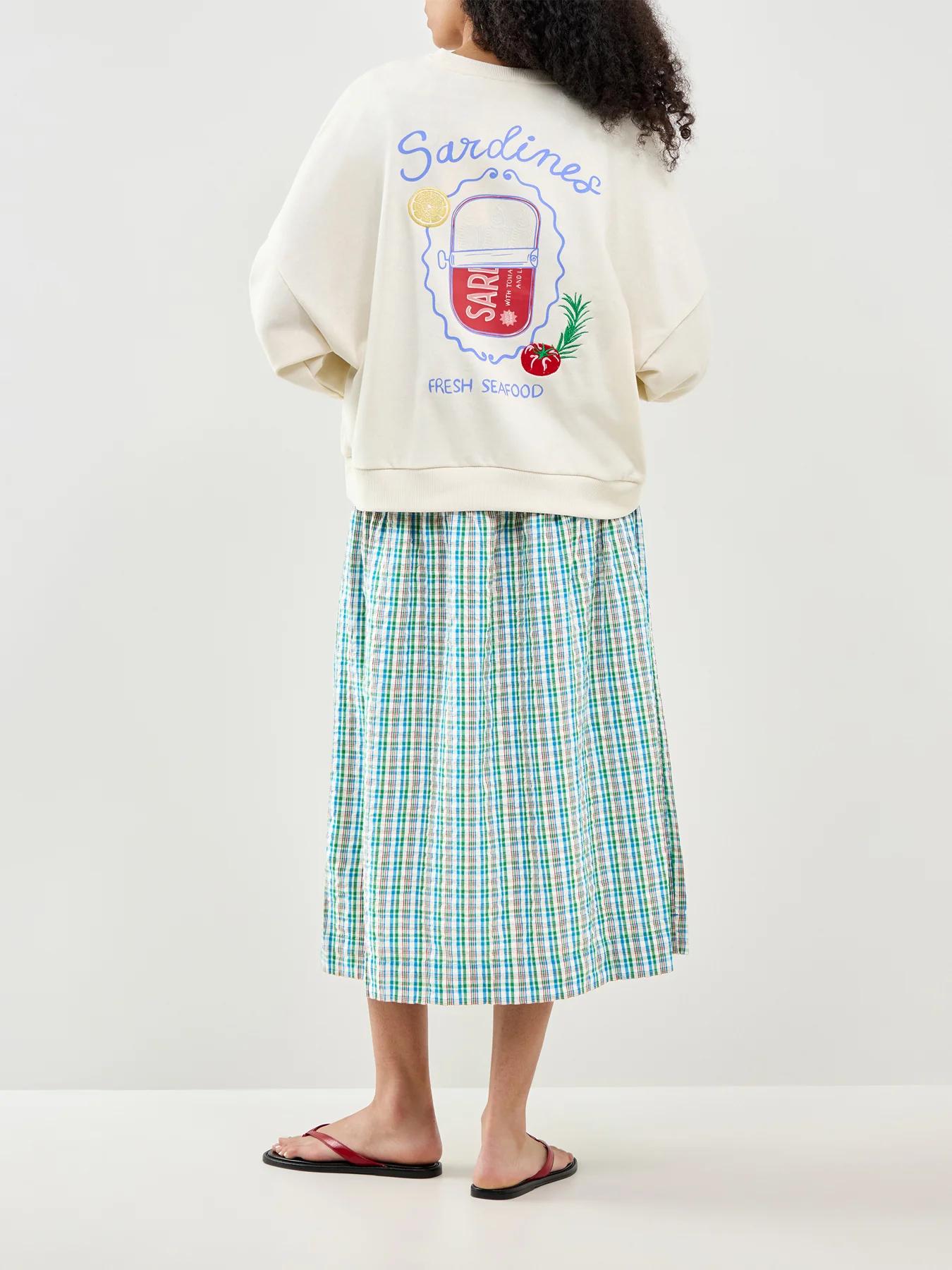 Deborah Crew Neck Sweatshirt Cream - Image 2