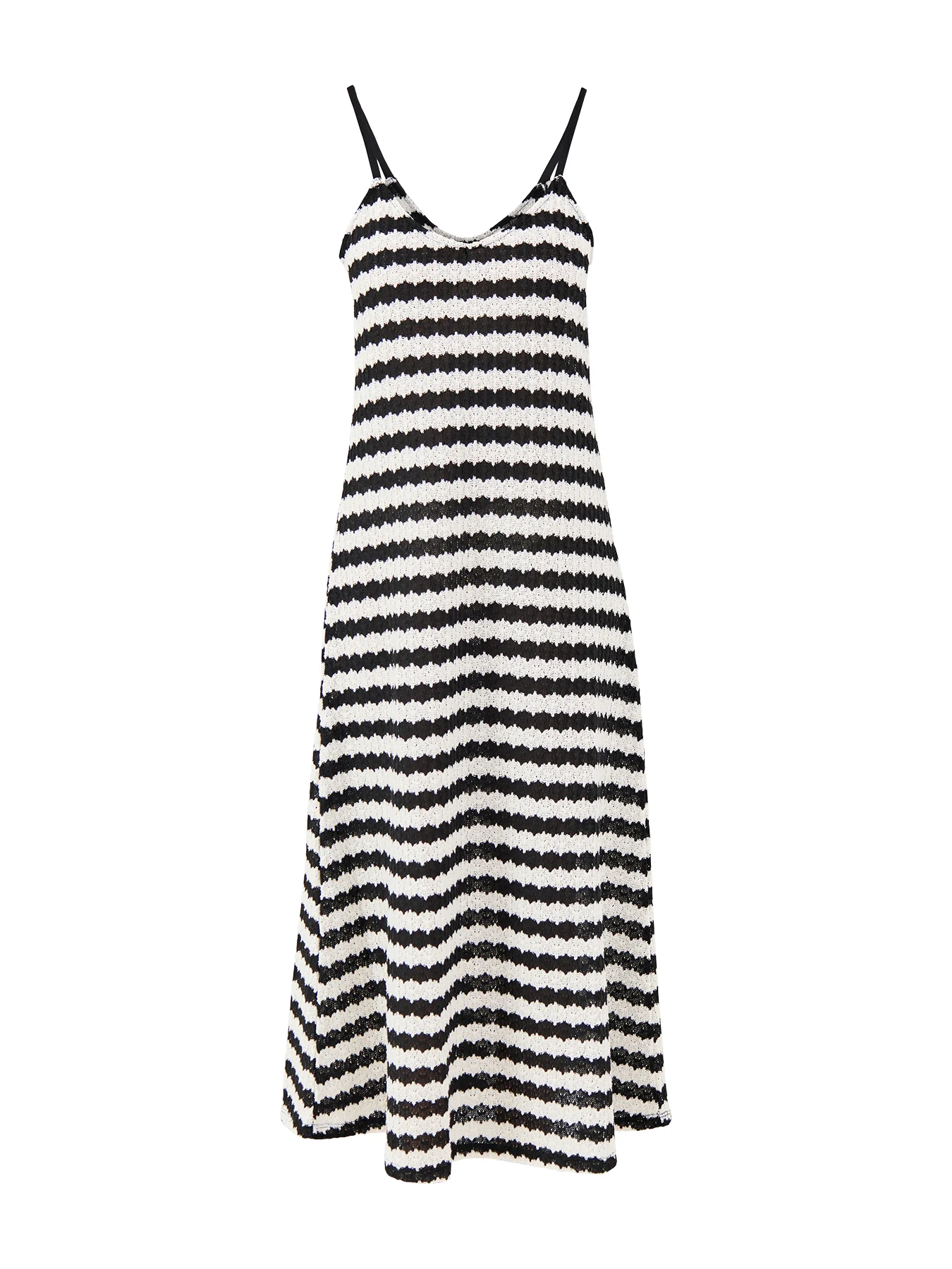Evara Sleeveless Stripe Midi Dress Print