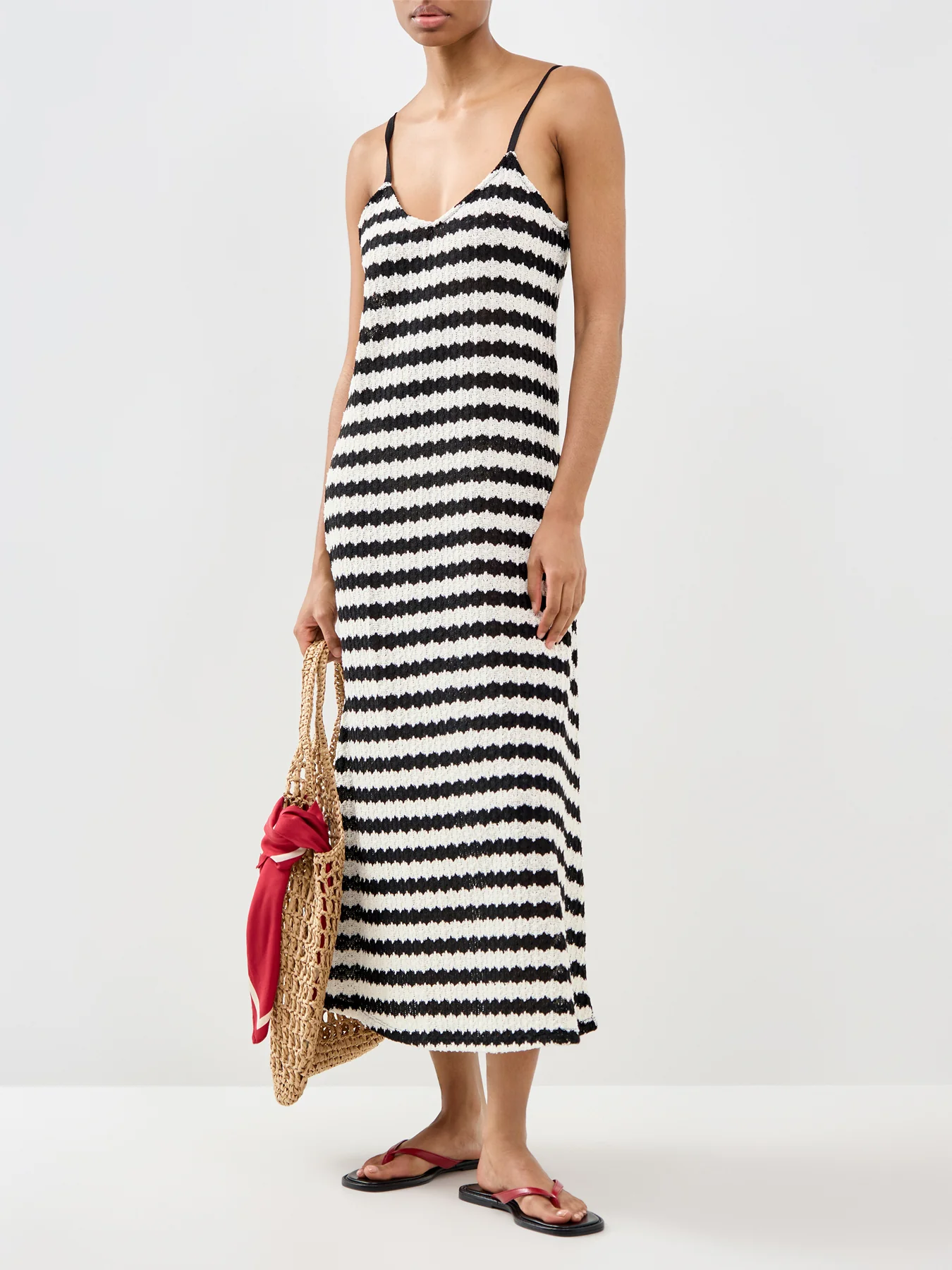 Evara Sleeveless Stripe Midi Dress Print - Image 2