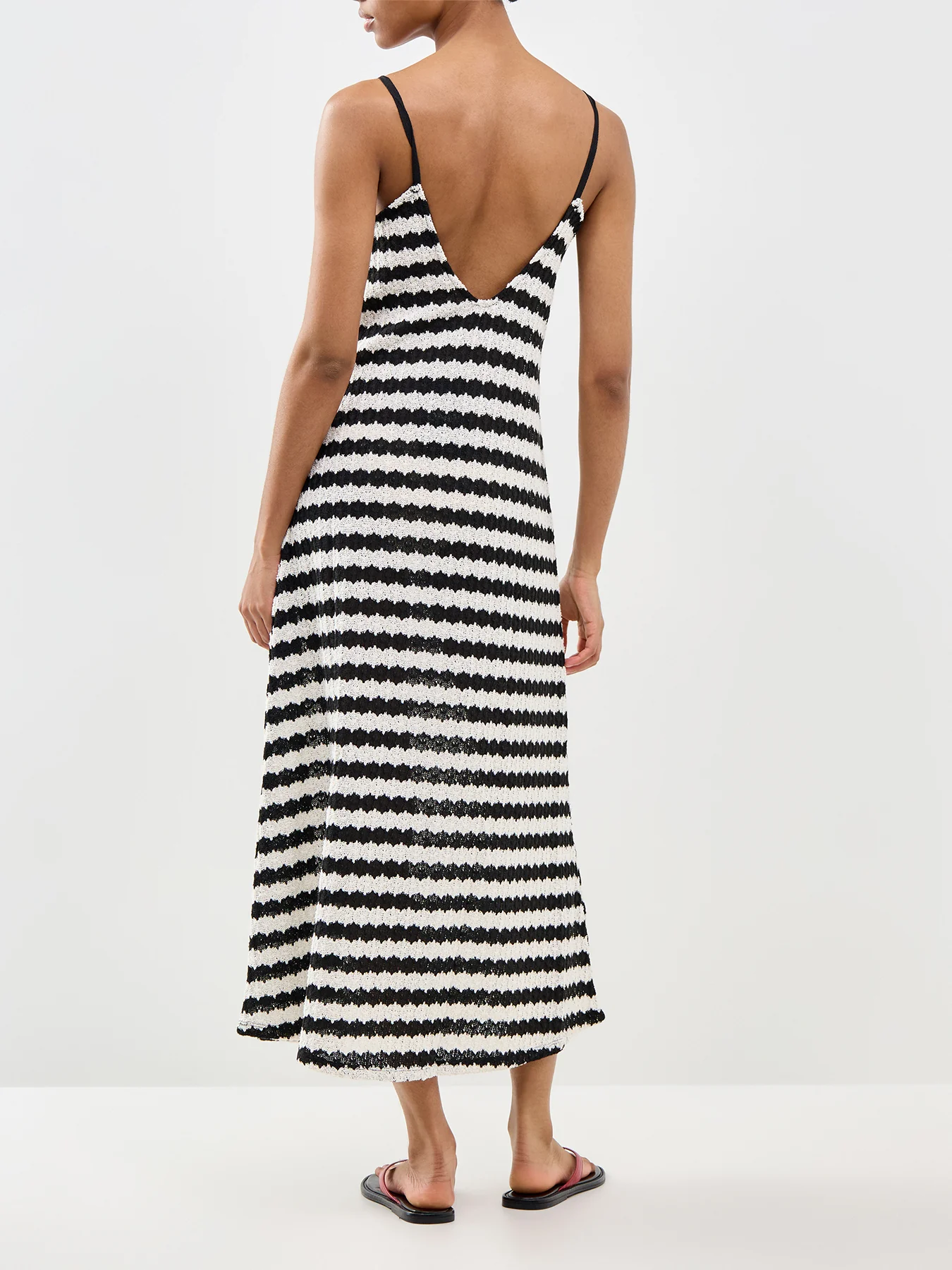 Evara Sleeveless Stripe Midi Dress Print - Image 5