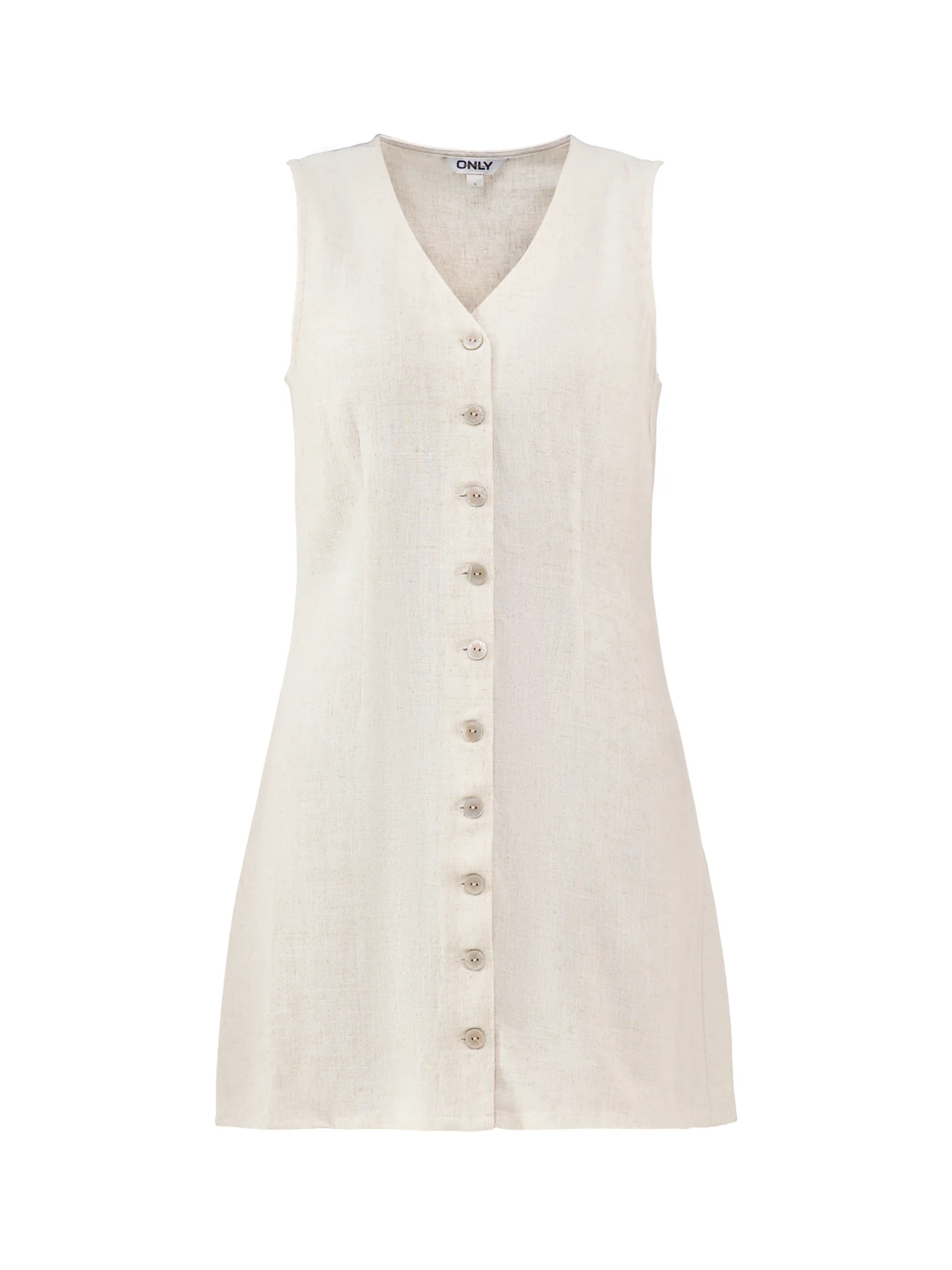 Siesta Linen Blend Mini Dress Neutral