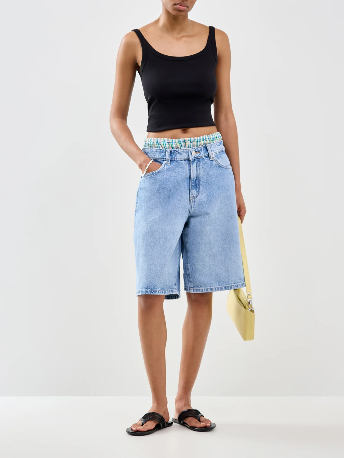 Sonny High Waisted Denim Shorts Blue - Image 2
