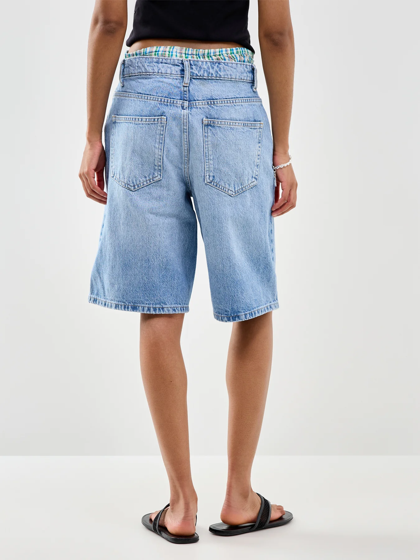 Sonny High Waisted Denim Shorts Blue - Image 5