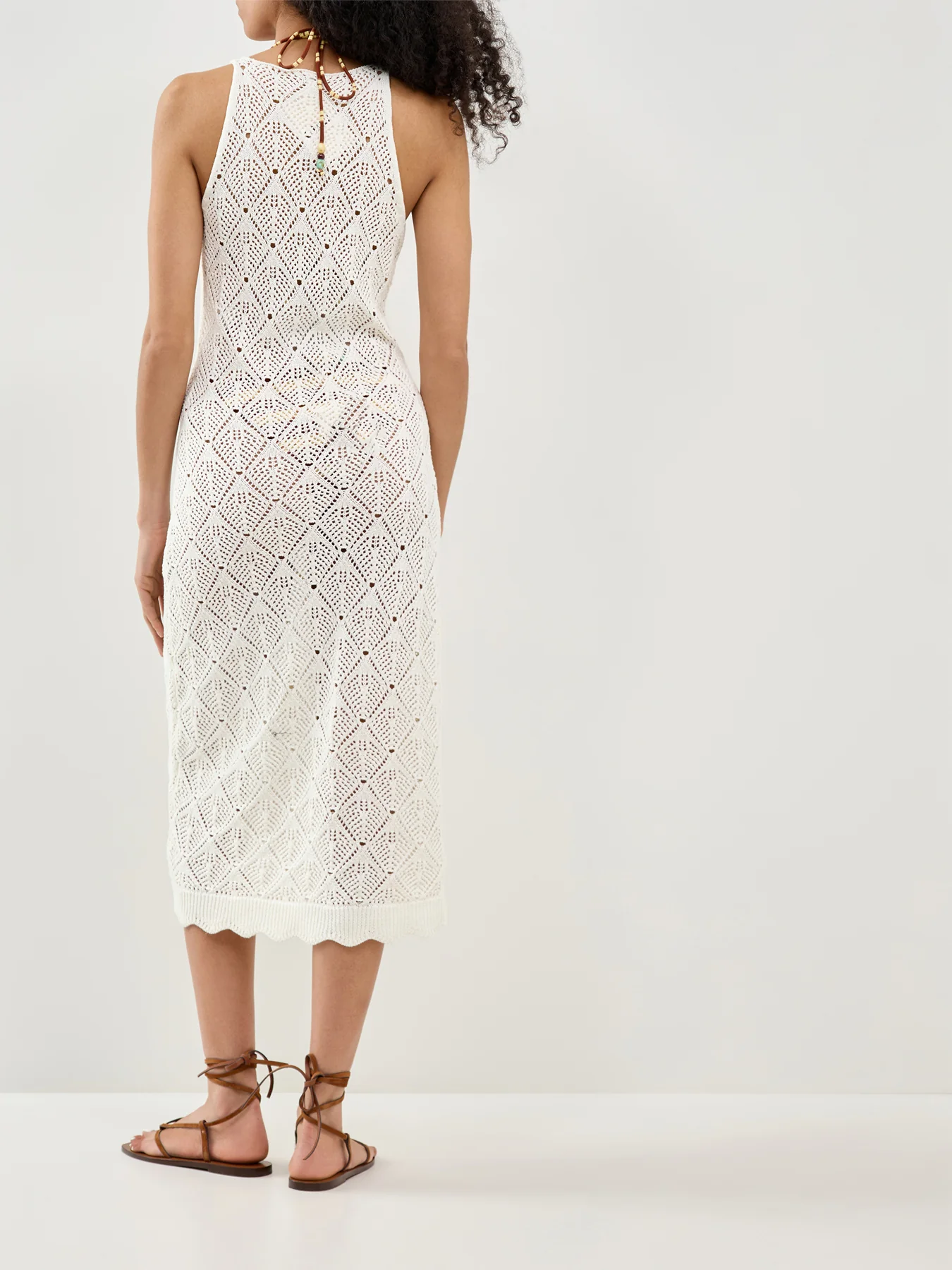 Sunflower Strap Midi Dress Cream - Image 5