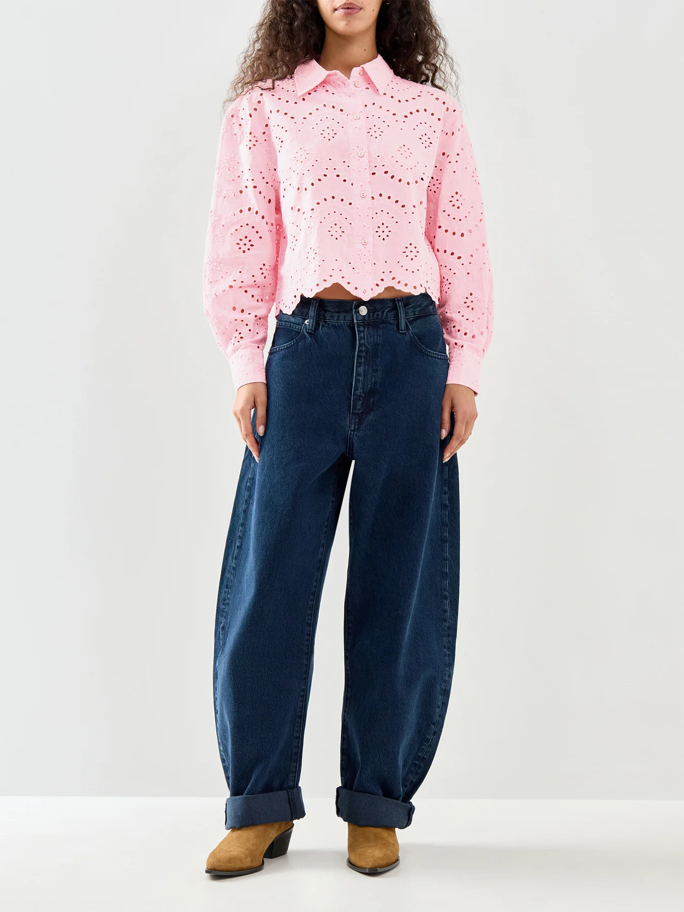Valais Long Sleeve Cotton Shirt Pink - Image 2