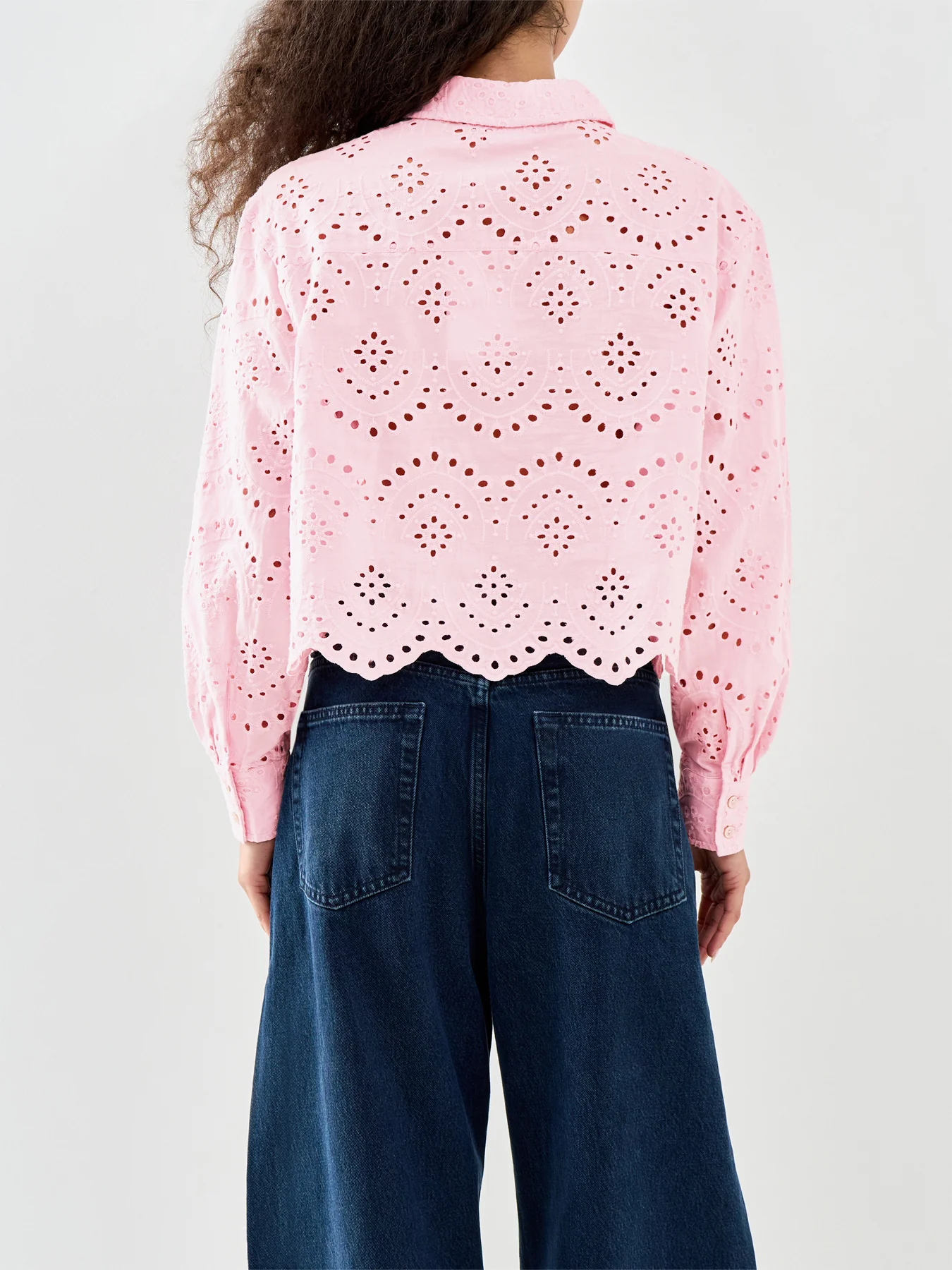 Valais Long Sleeve Cotton Shirt Pink - Image 5