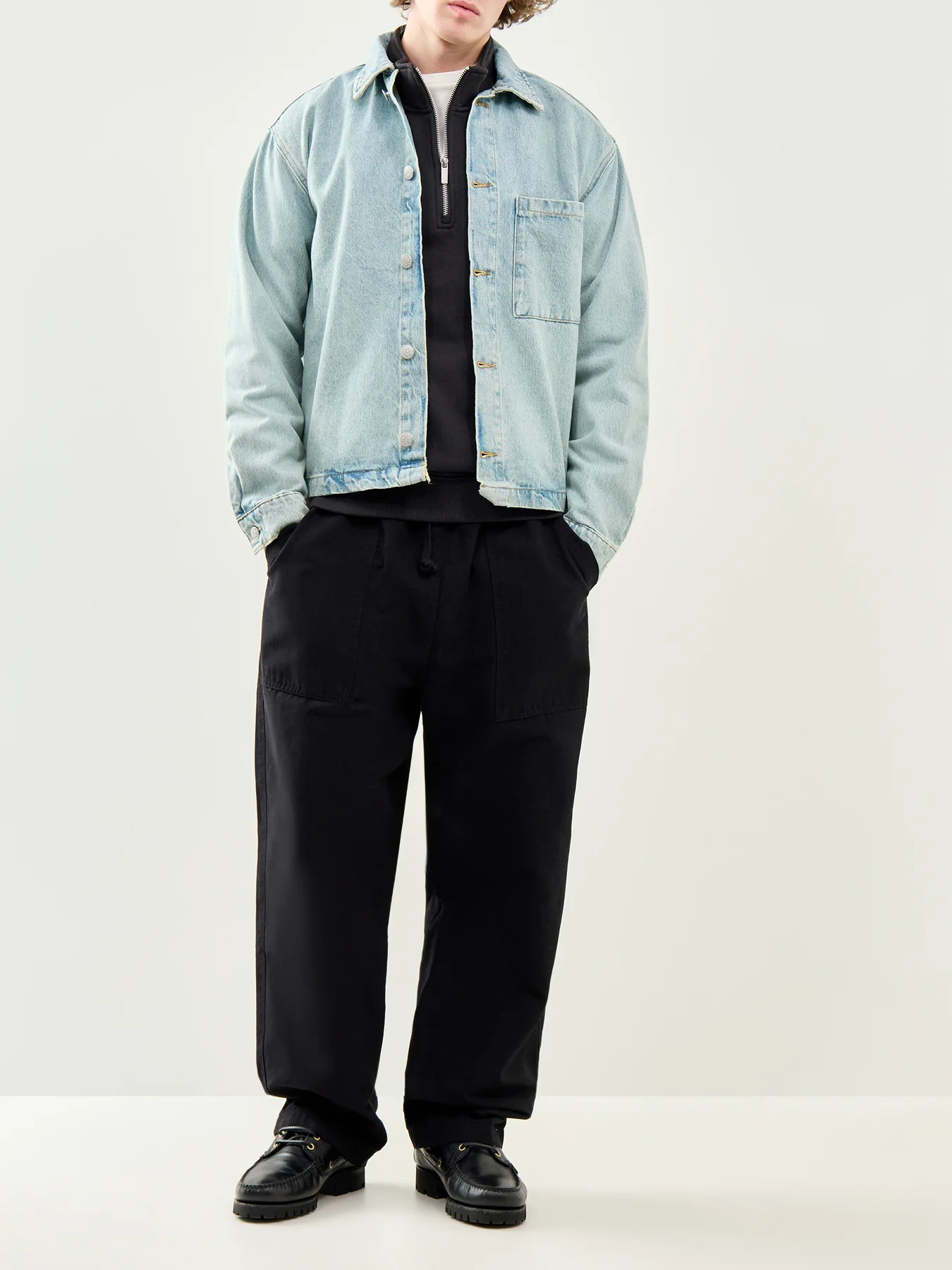 Connor Half Zip Sweatshirt Black - Image 2