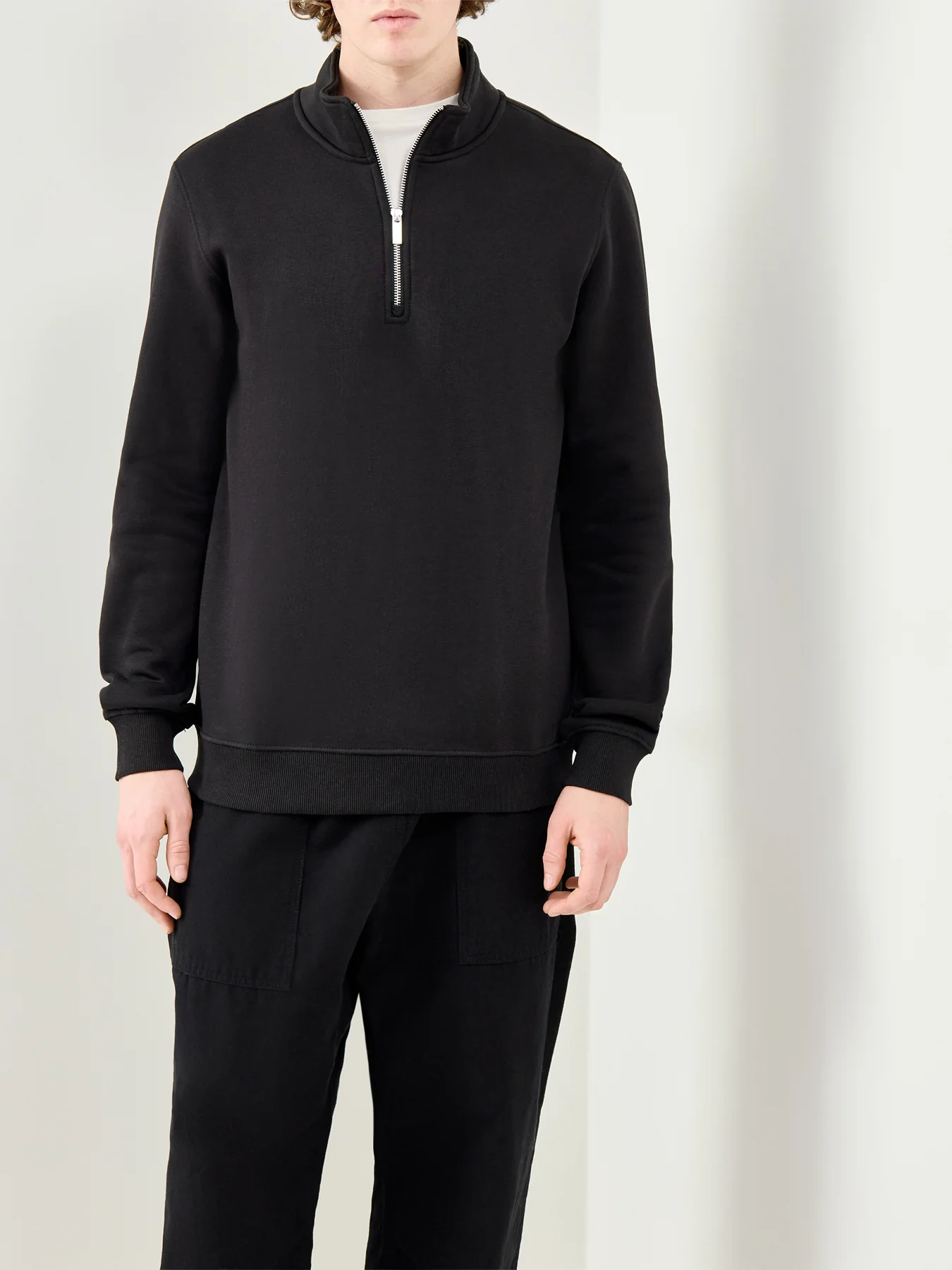 Connor Half Zip Sweatshirt Black - Image 4