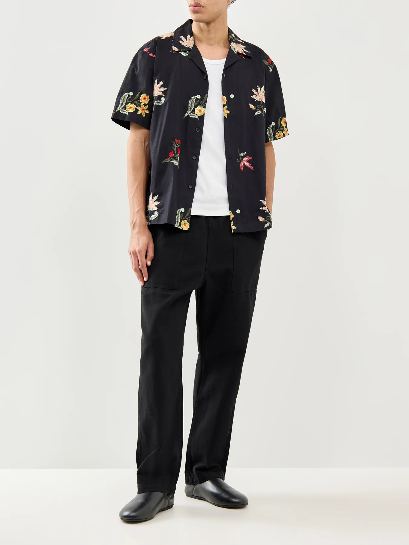 Edward Relaxed Short Sleeve Shirt Black - Image 2