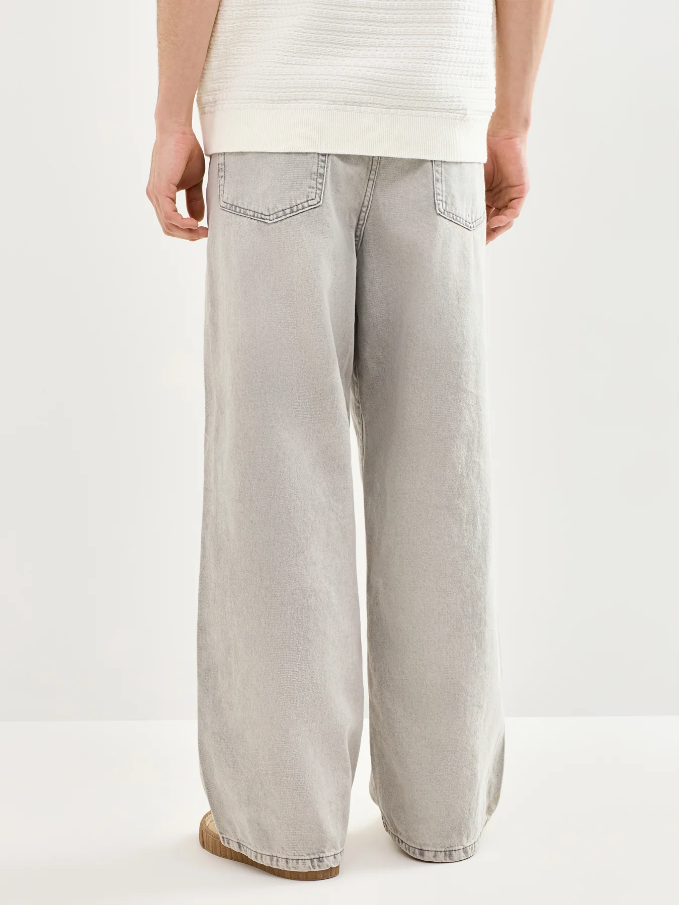 Remi Wide Leg Denim Trousers Grey - Image 5