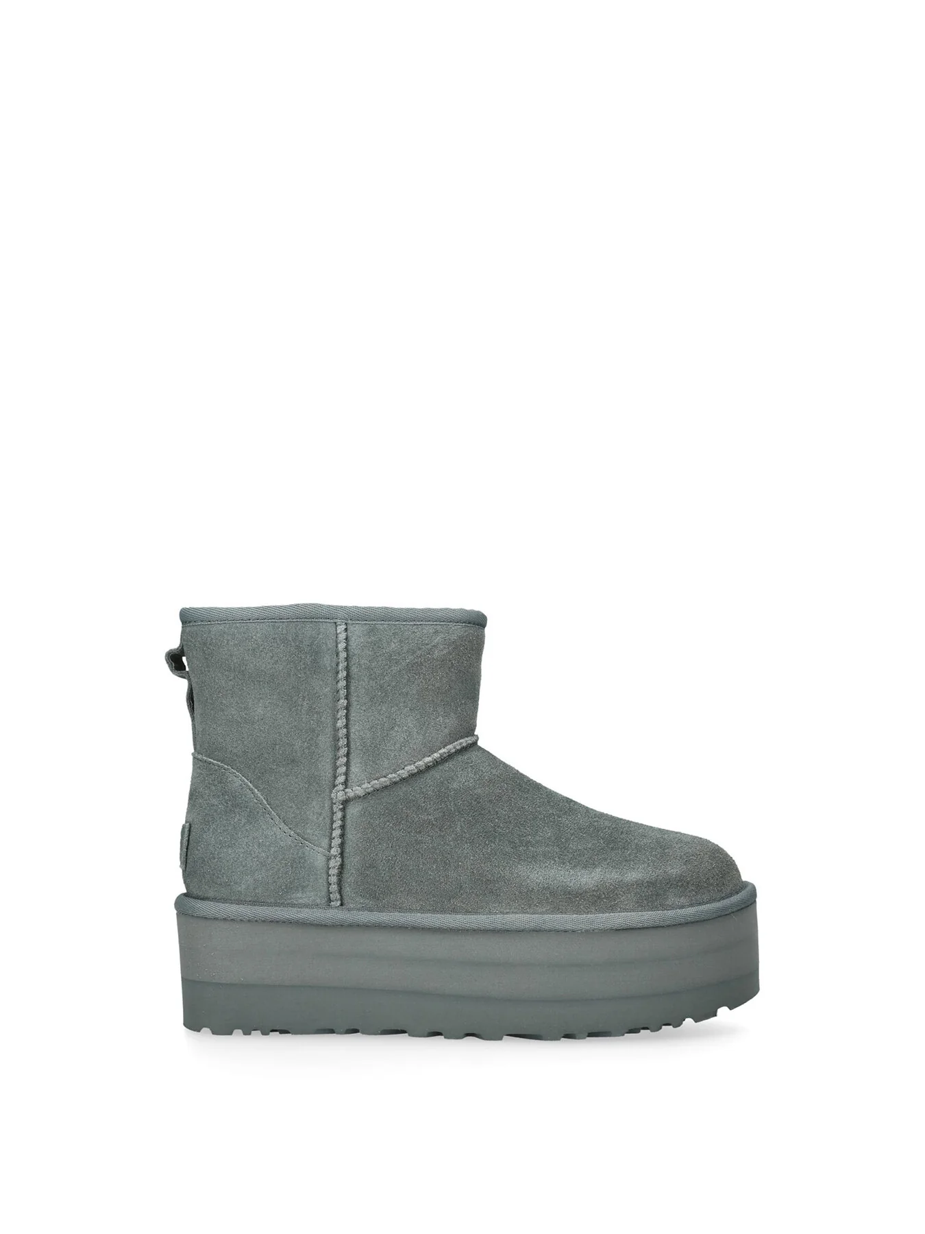 Womens Classic Mini Grey Platform Suede Ankle Boots - Image 4