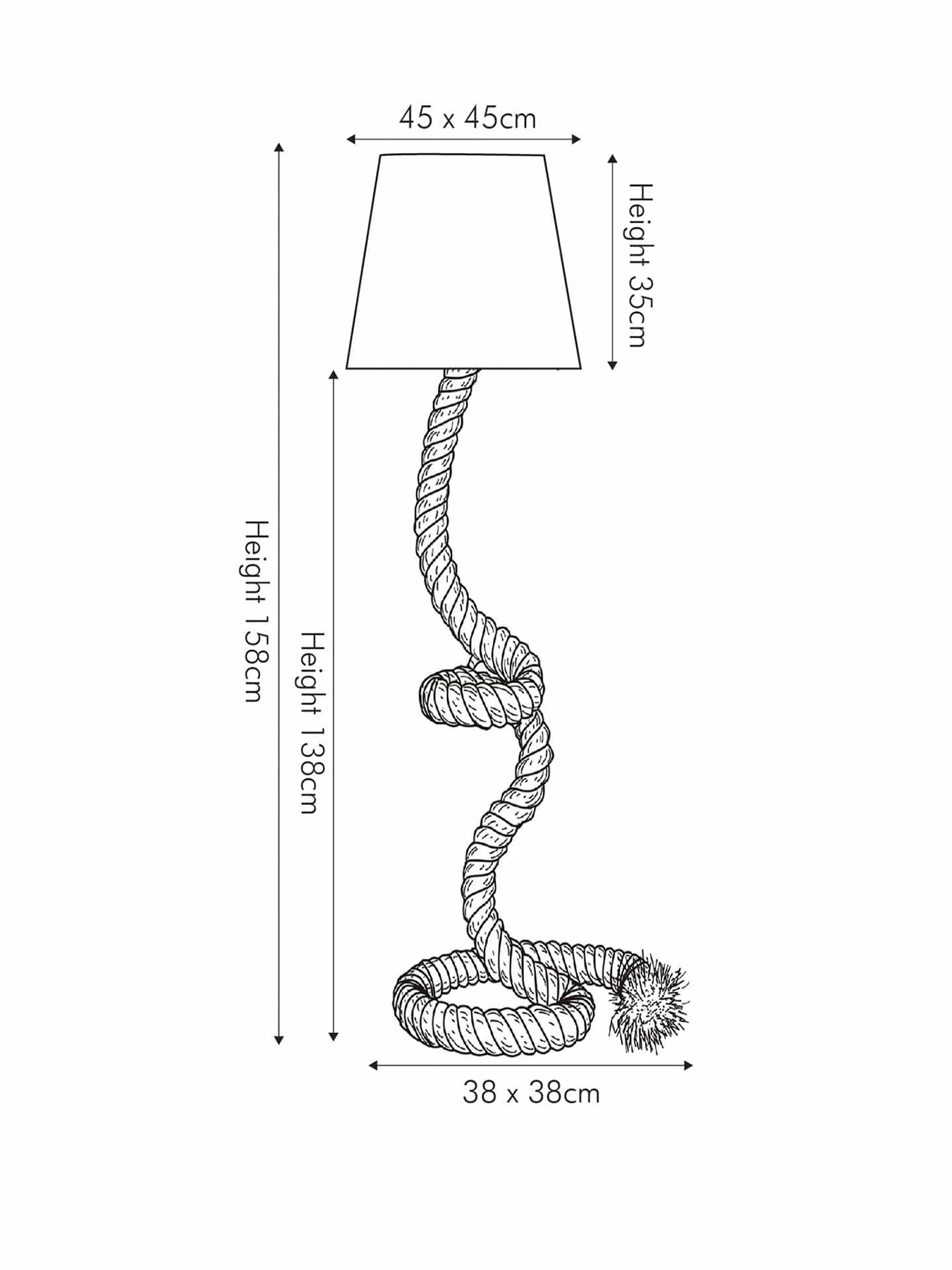 Rope Knot Floor Lamp White - Image 3