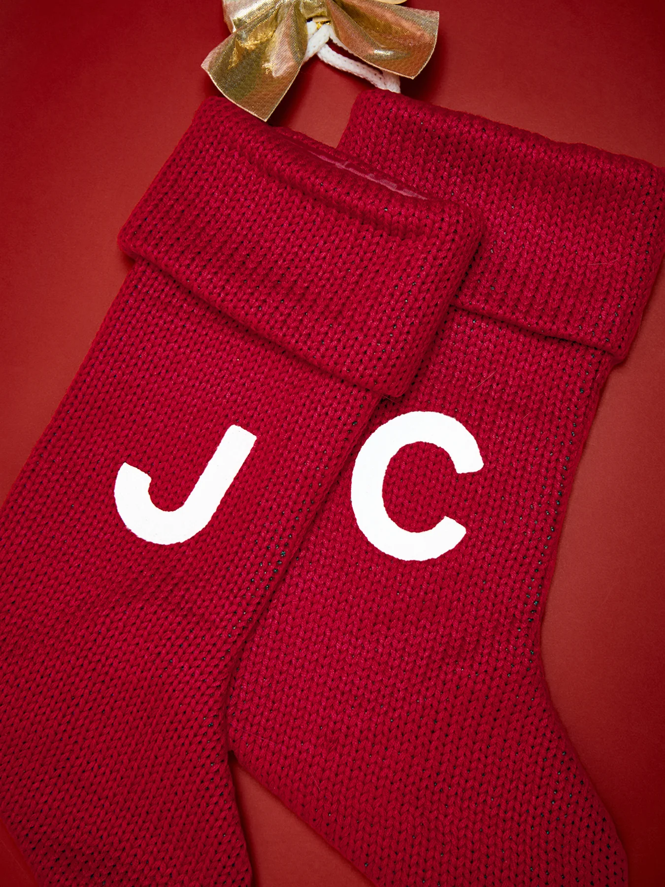 Alphabet Velvet Christmas Stocking C - Image 2