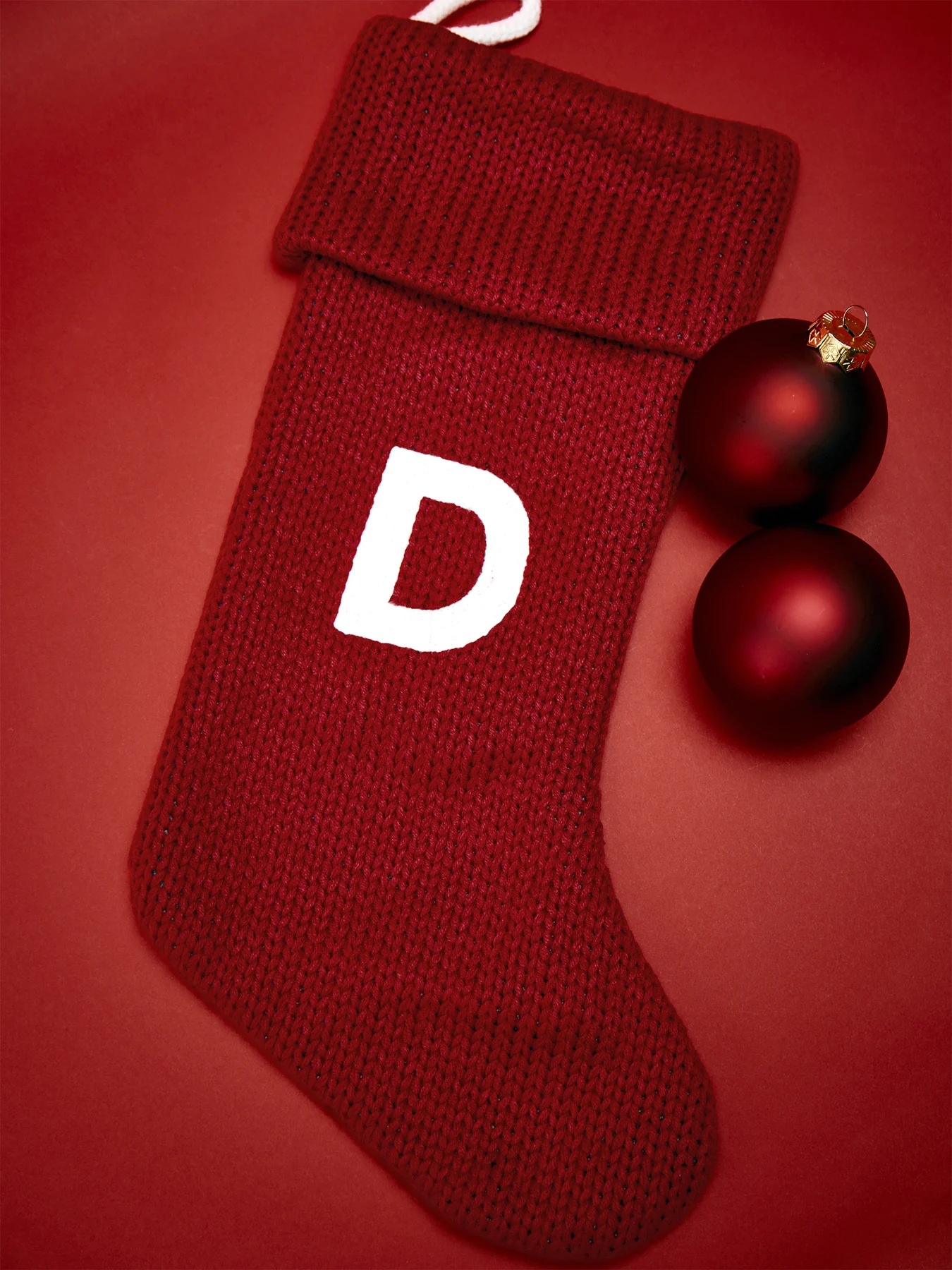 Alphabet Velvet Christmas Stocking D - Image 2