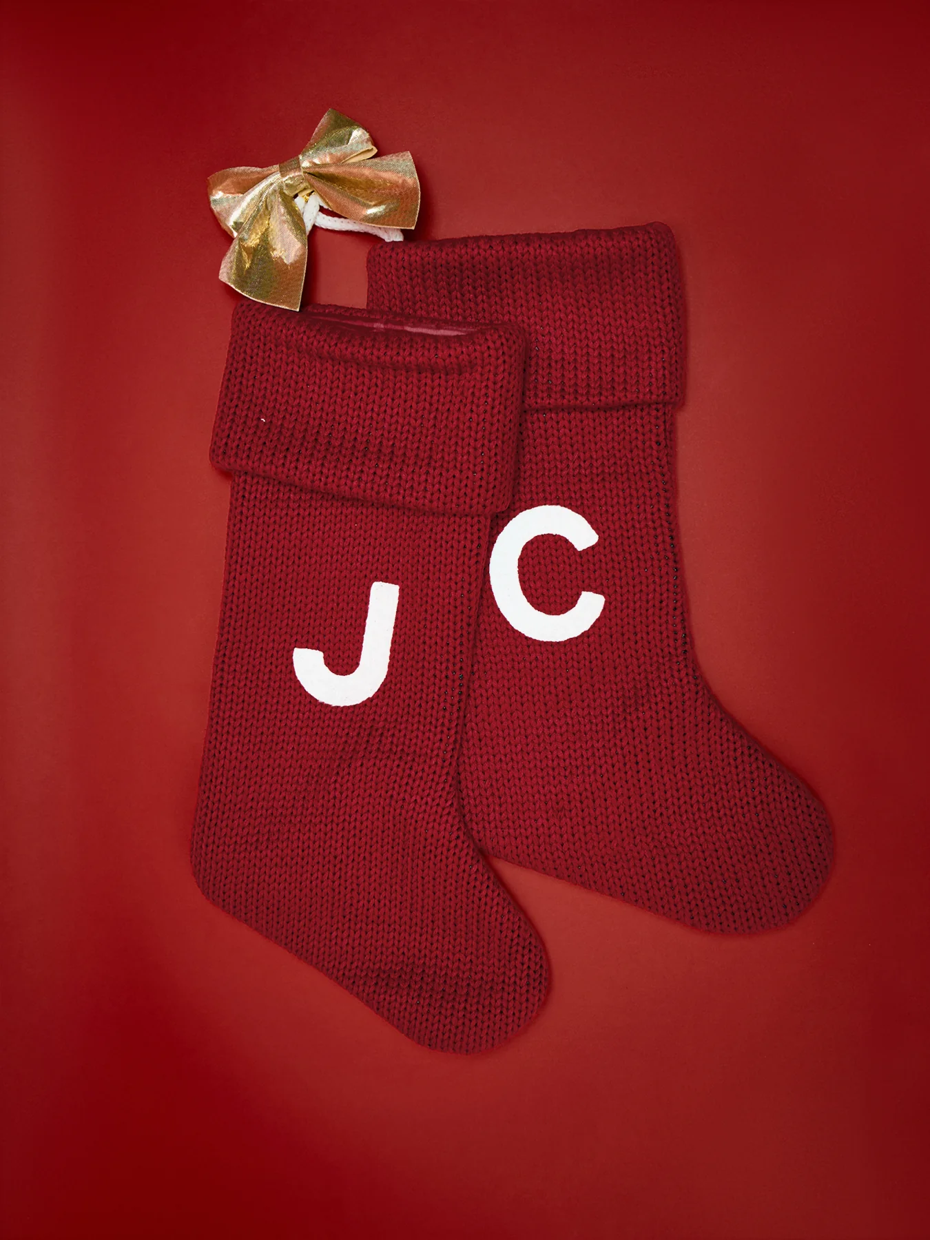 Alphabet Velvet Christmas Stocking J - Image 2