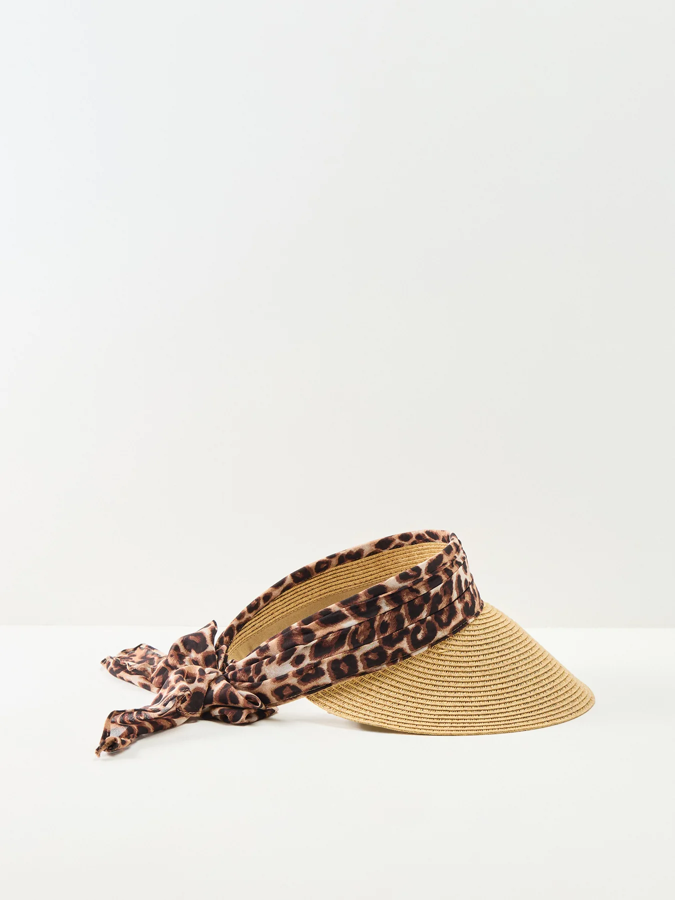 Leopard Print Visor Beige - Image 2