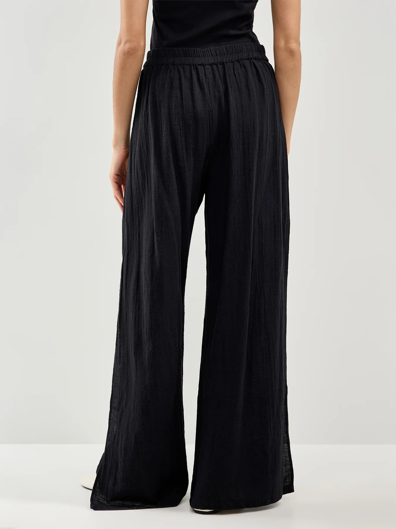 Agnes High Slit Beach Trousers Black - Image 4