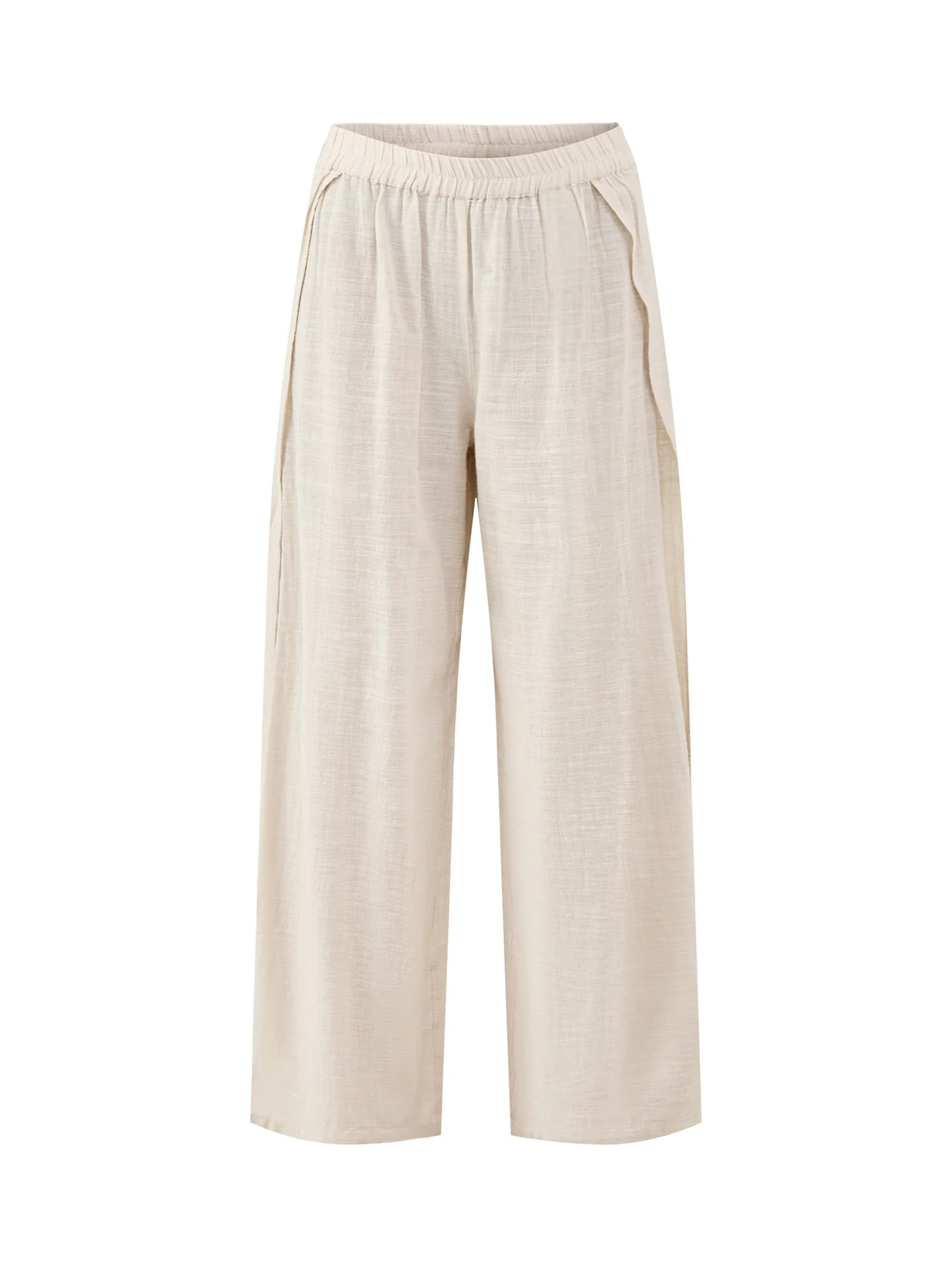 Agnes High Slit Beach Trousers Beige