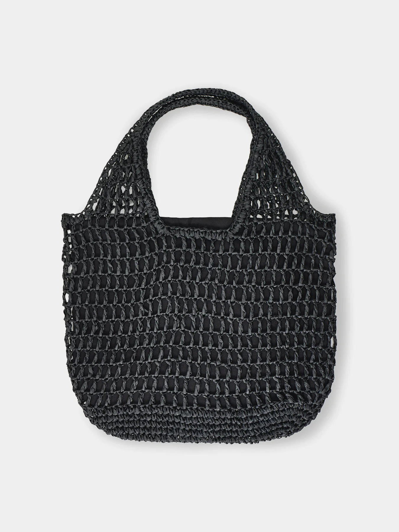 Kamille Straw Shopper Tote Bag Black - Image 3
