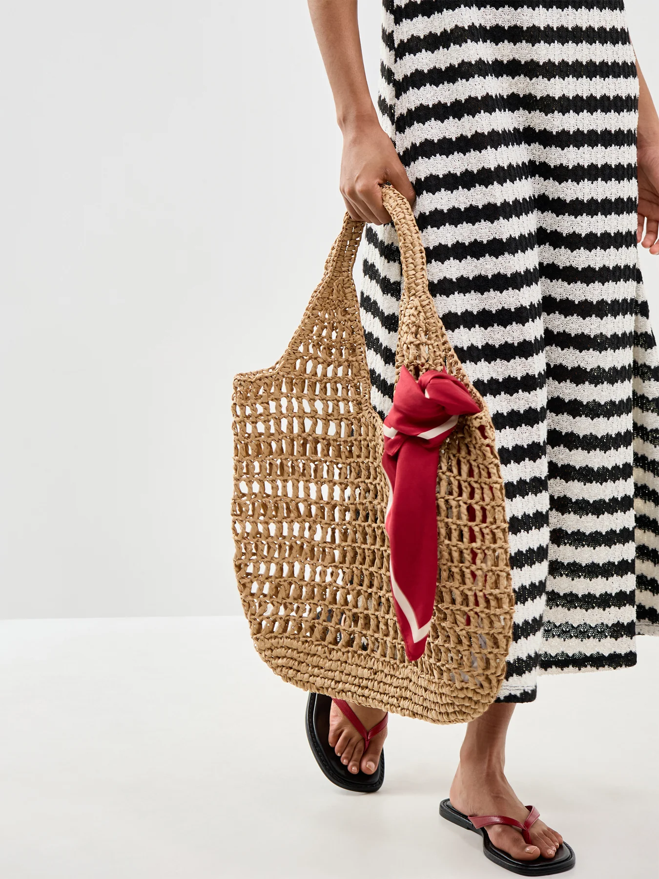 Pckamille Straw Shopper Tote Bag Neutral - Image 2