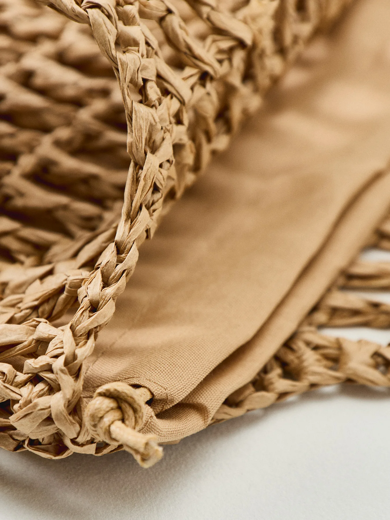 Pckamille Straw Shopper Tote Bag Neutral - Image 4