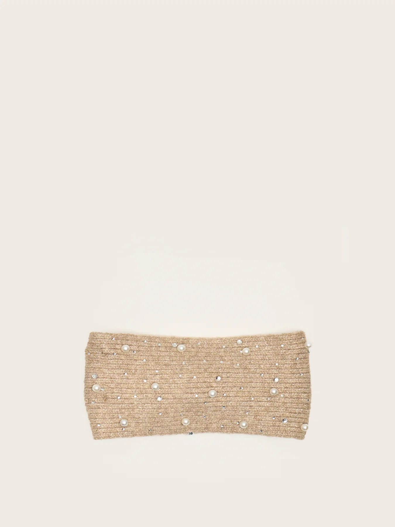Jaroline Pearl Headband Beige - Image 2