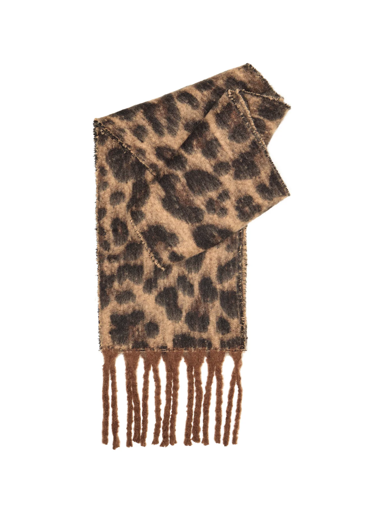 Jordan Leopard Print Scarf Brown