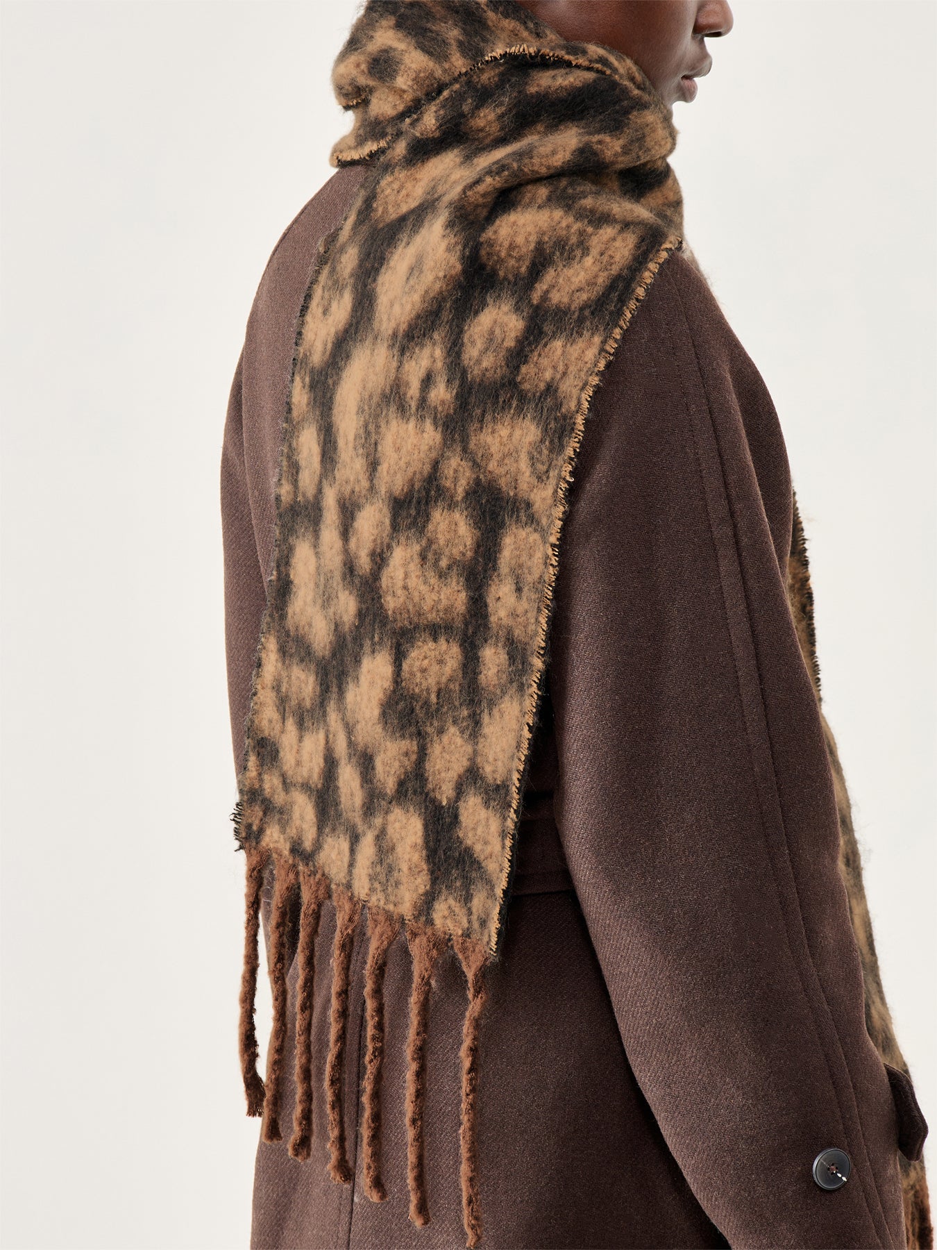 Jordan Leopard Print Scarf Brown - Image 2