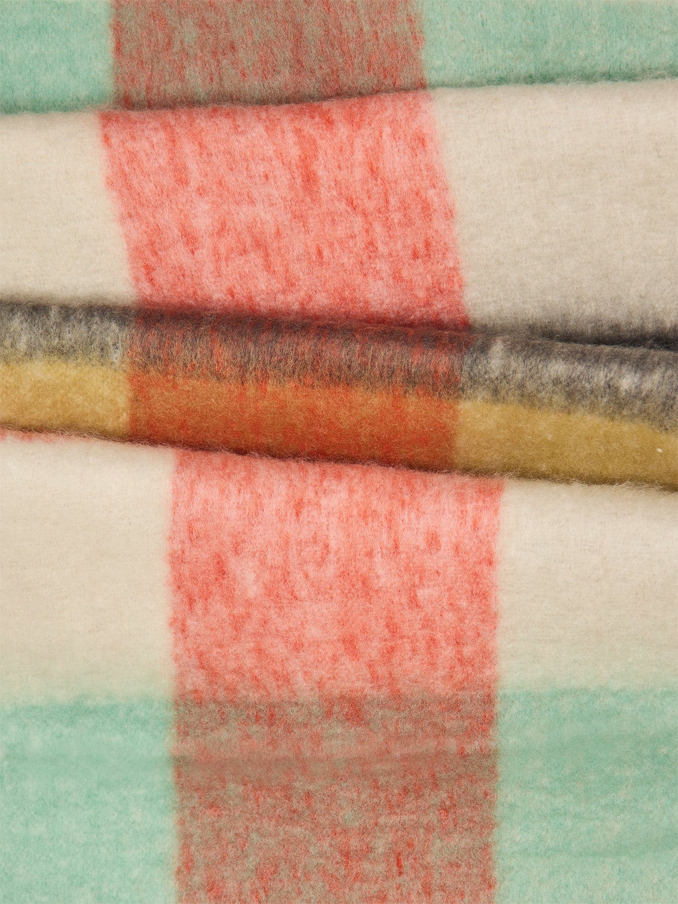 Jory Large Check Wool Blend Scarf Orange - Image 3