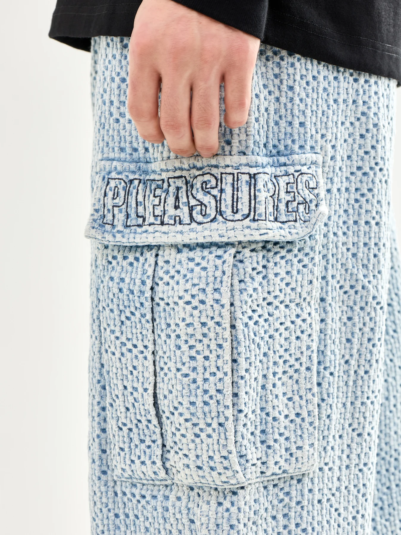 Knitted Indigo Cardo Pants Blue - Image 3