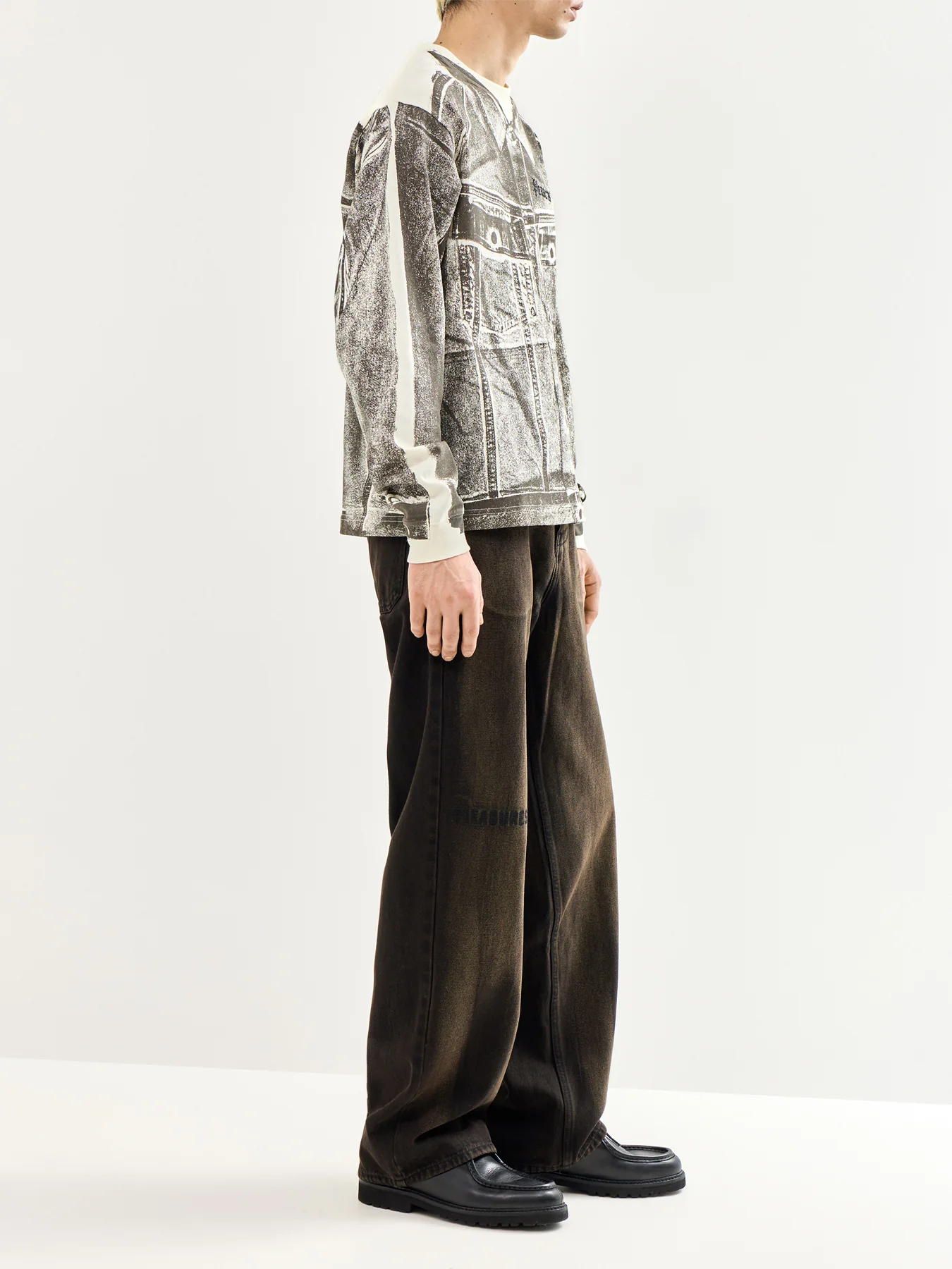 Oil Baggy Jeans Brown - Image 2