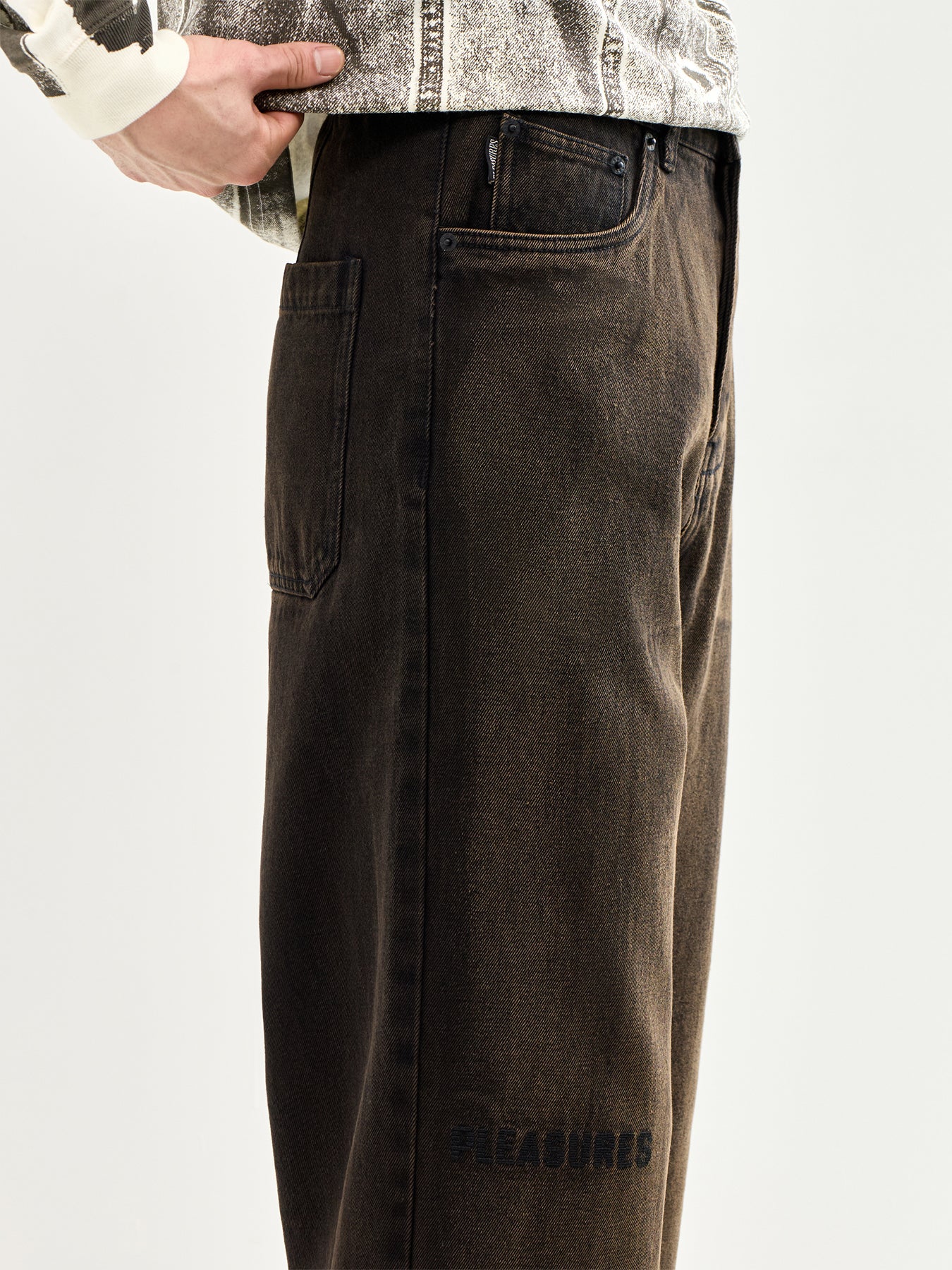 Oil Baggy Jeans Brown - Image 3