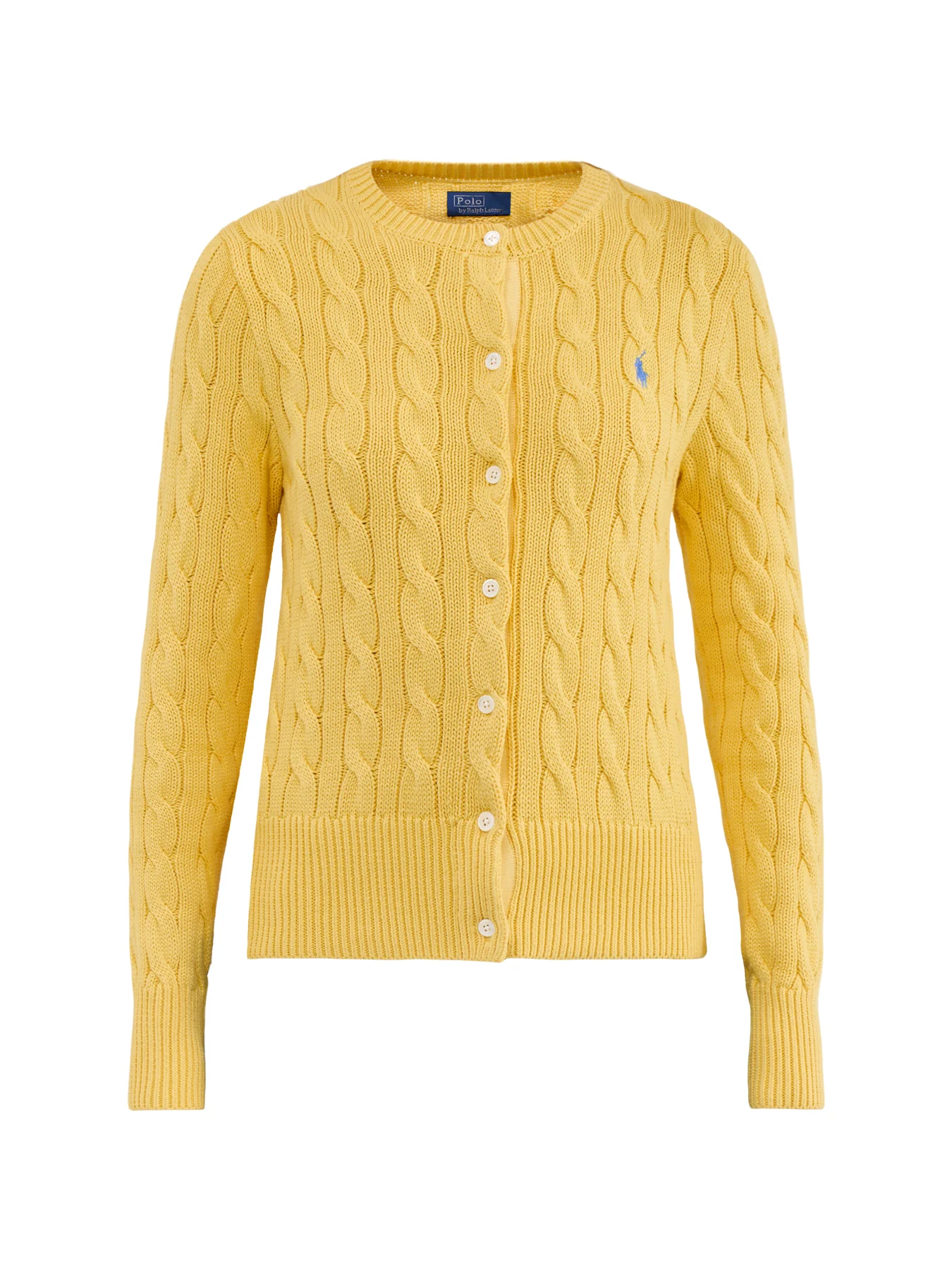 Cable Knit LS Cardigan Yellow