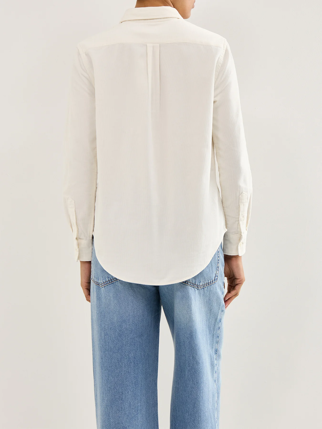 Cord Long Sleeve Shirt Warm White - Image 5