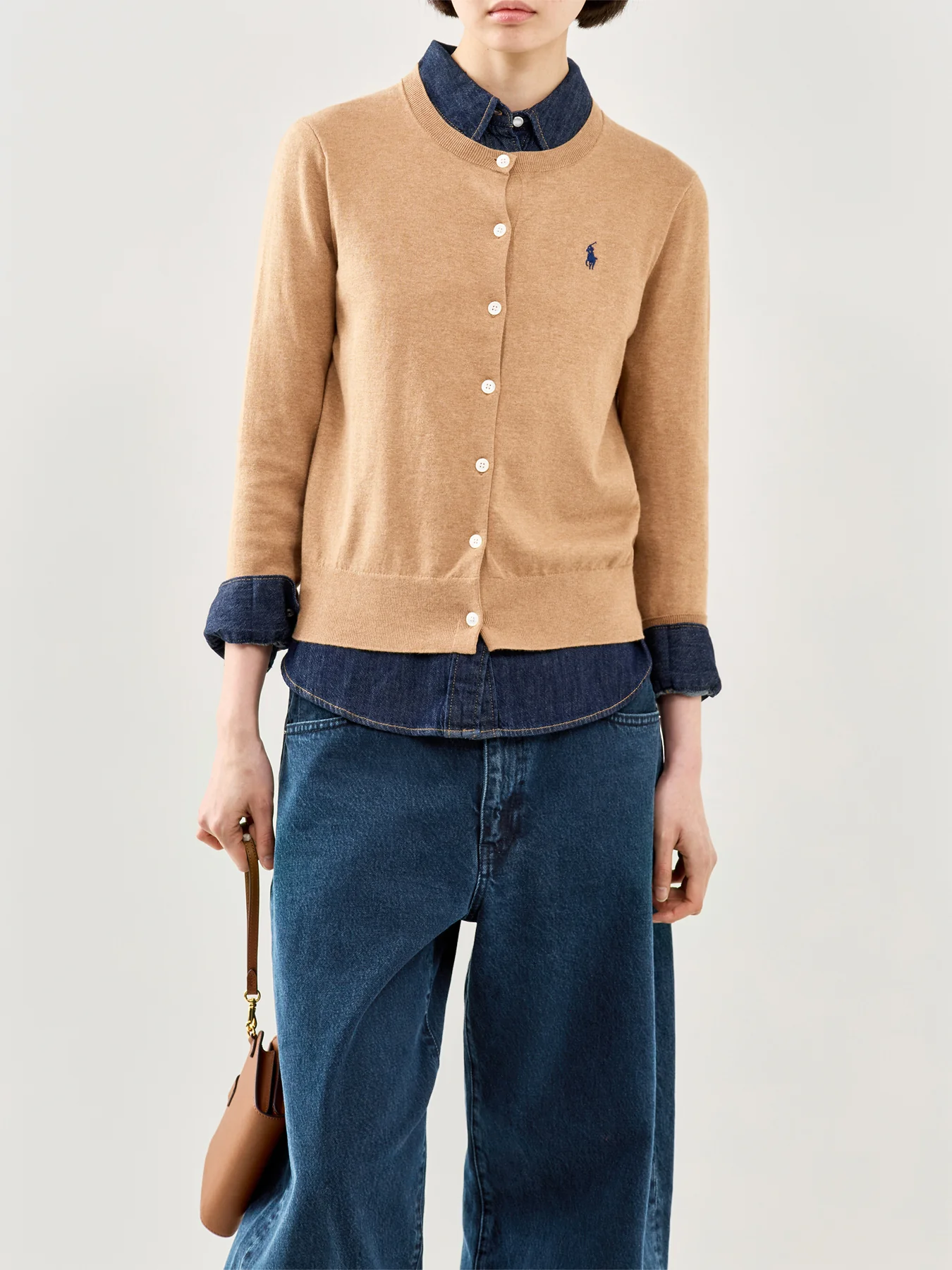 Long Sleeve Knit Cardigan Beige - Image 4