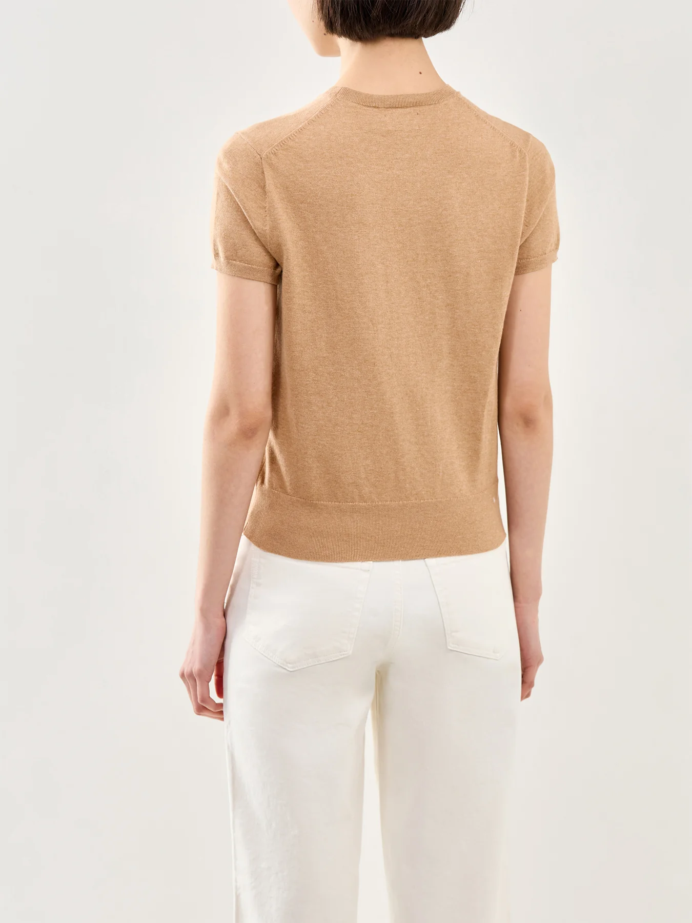 Short Sleeve Knit Pullover Brown - Image 5